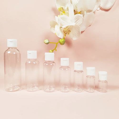 Clear Empty Plastic Travel Size Bottles w/ Flip