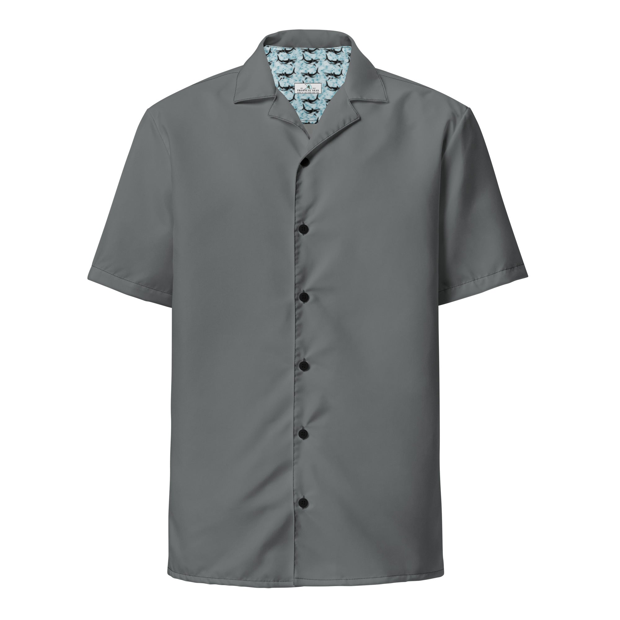 Labelless Shadow Grey Button Down Camp Shirt
