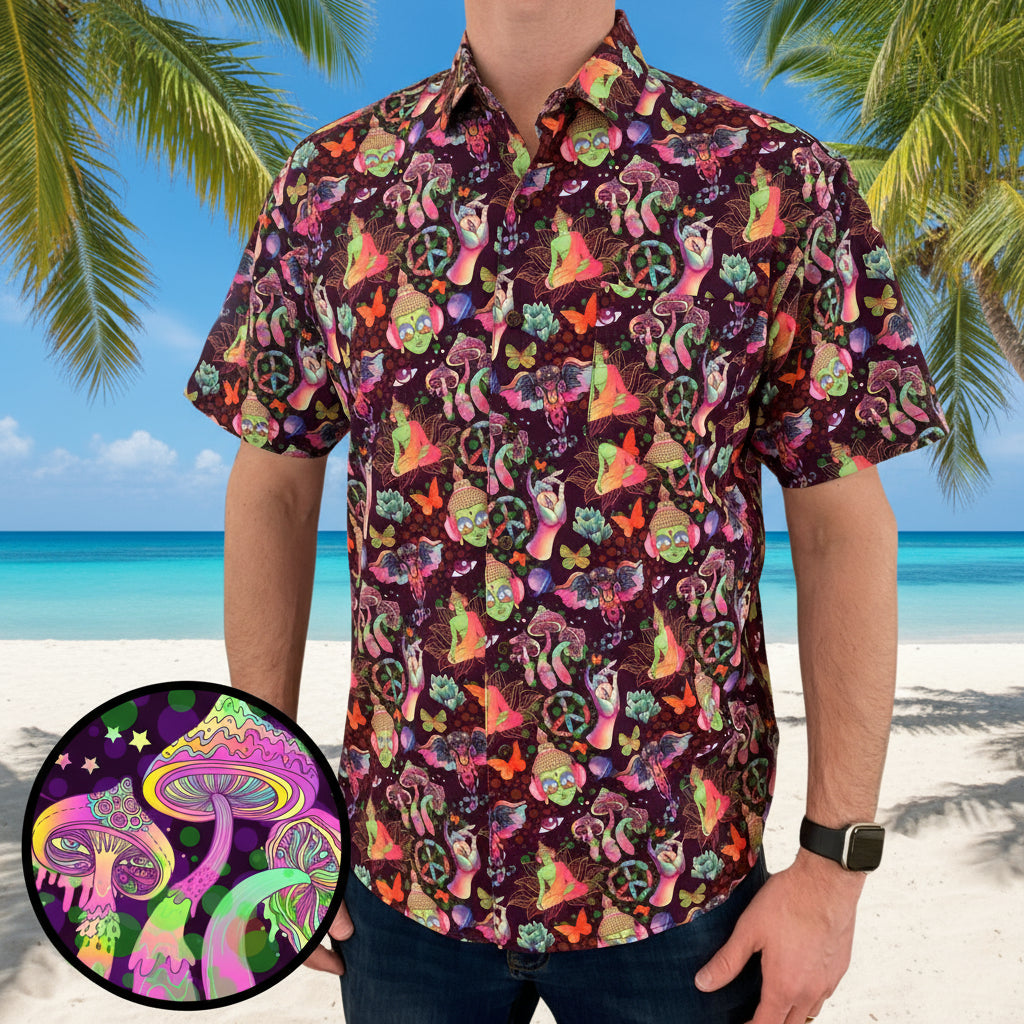 Super Stretch - Shroomin' Hawaiian Shirt