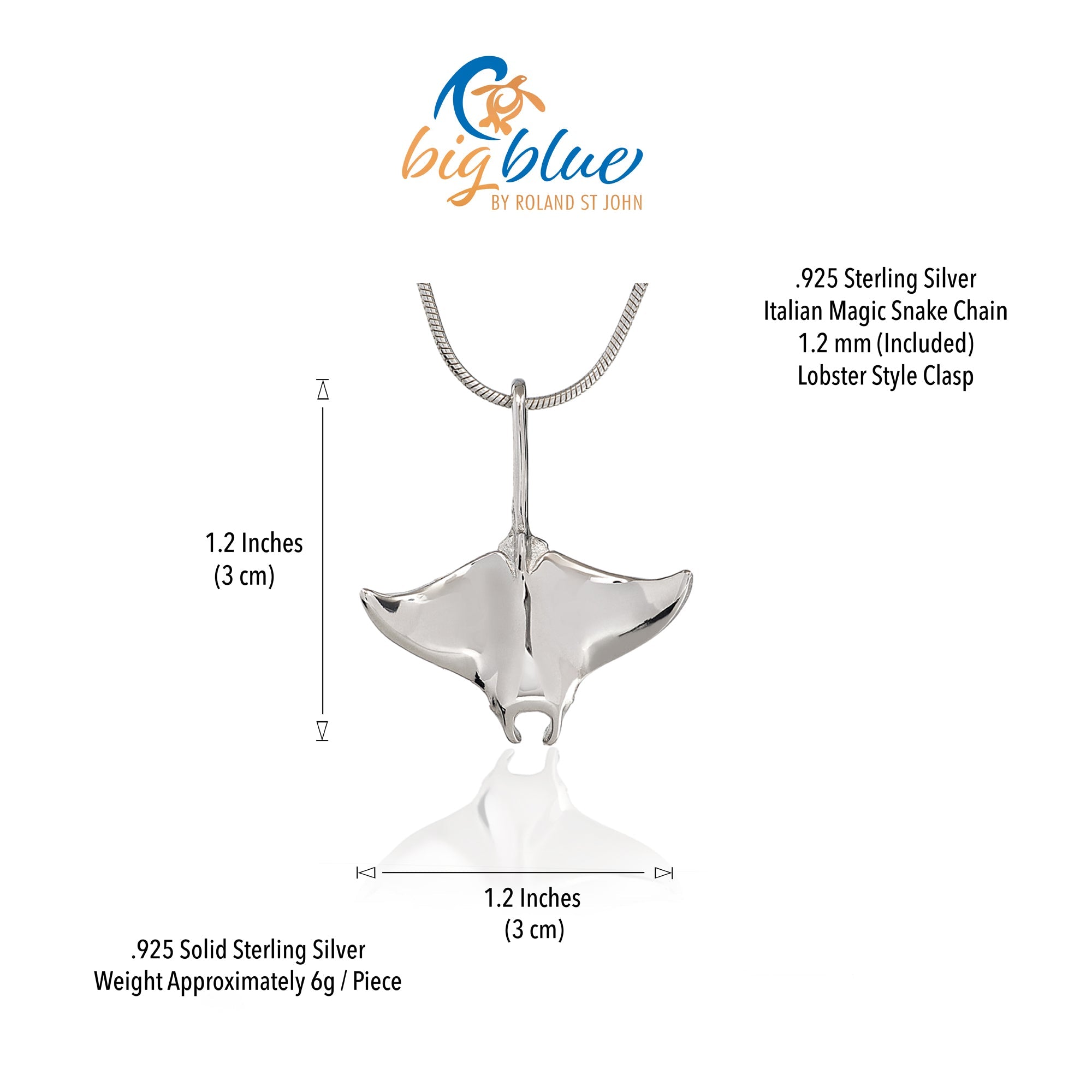 Stingray Necklace Sterling Silver