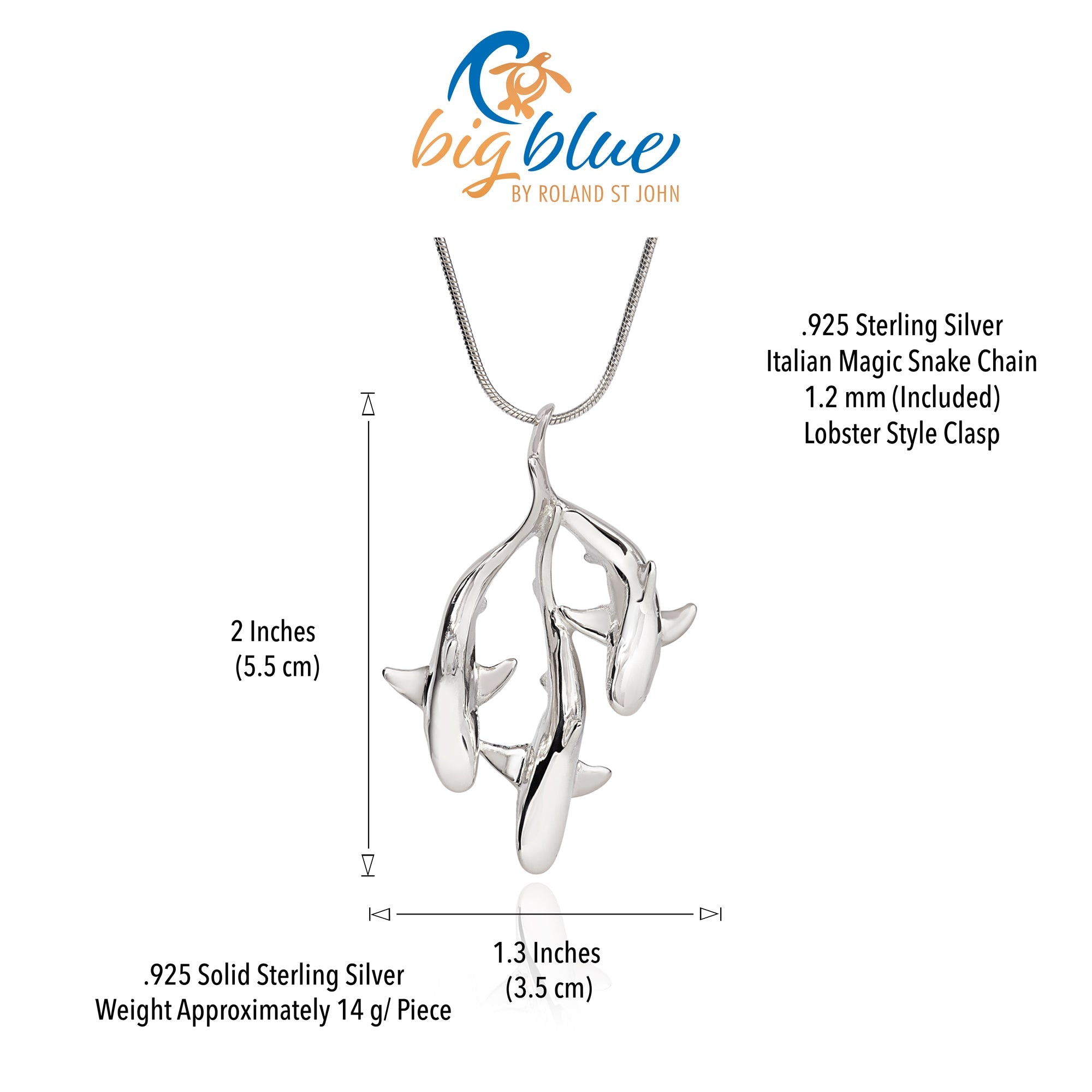 Sterling Silver Reef Shark Necklace