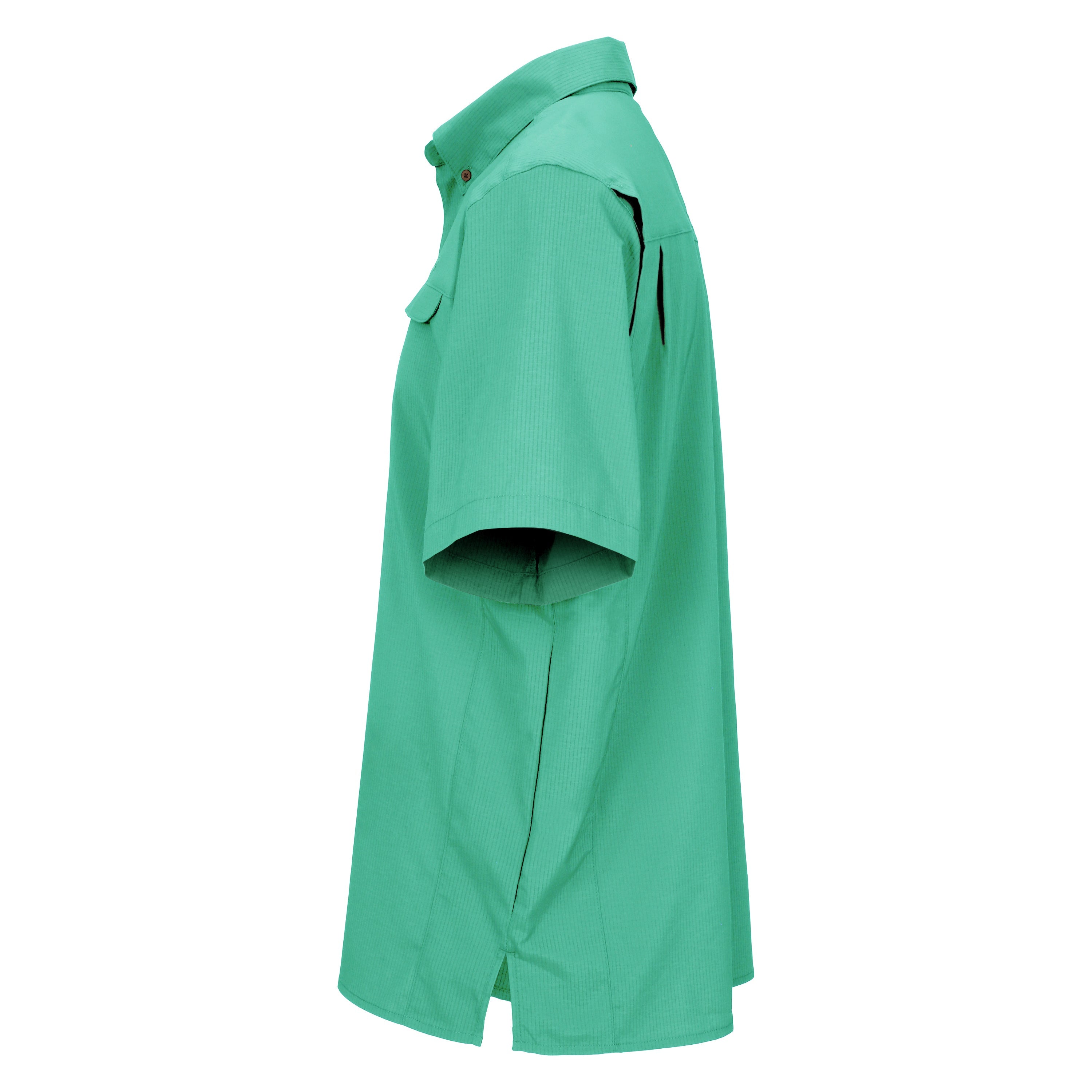 Green raincoat on a white background