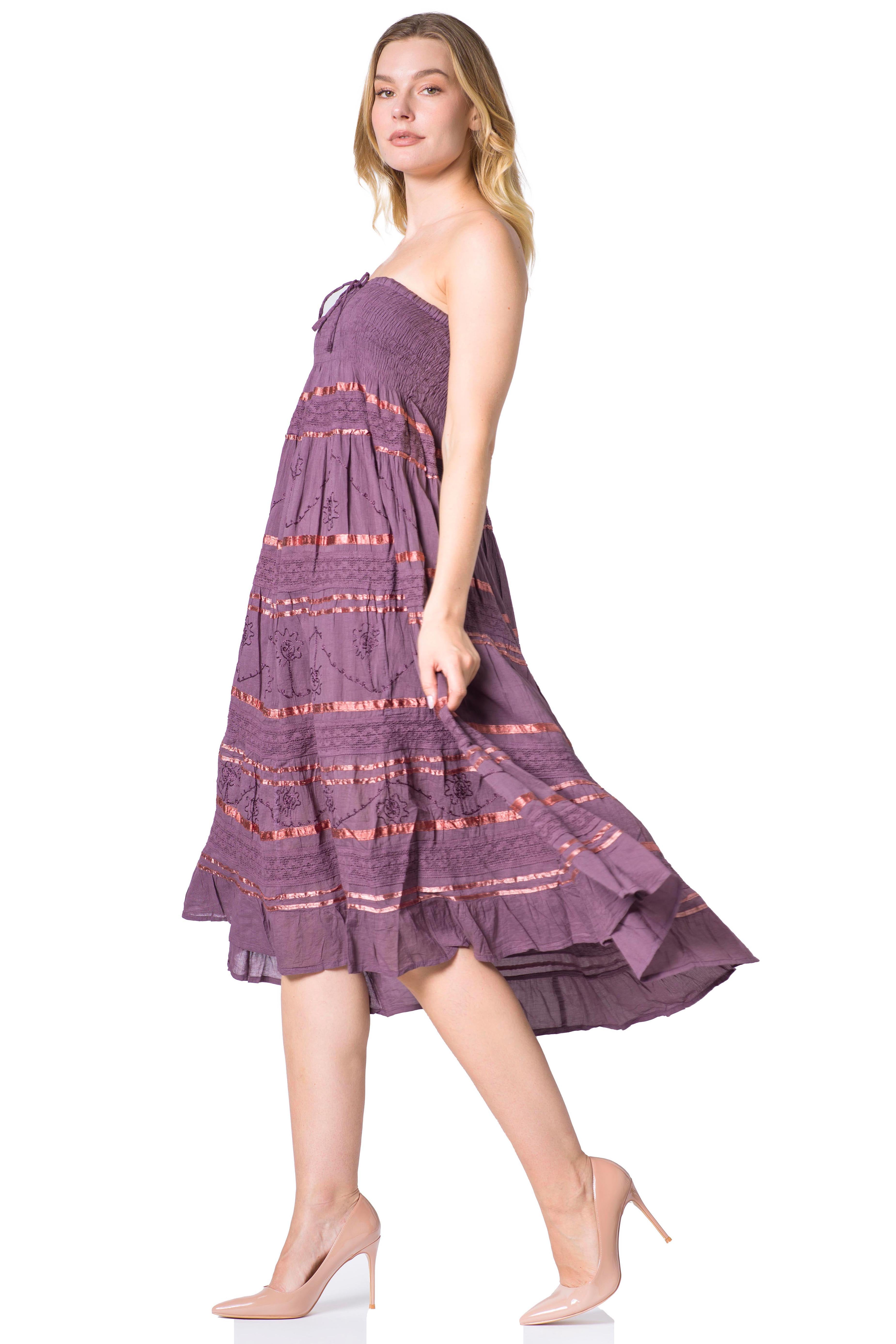 Sakkas - Lace and Ribbon Peasant Boho Skirt
