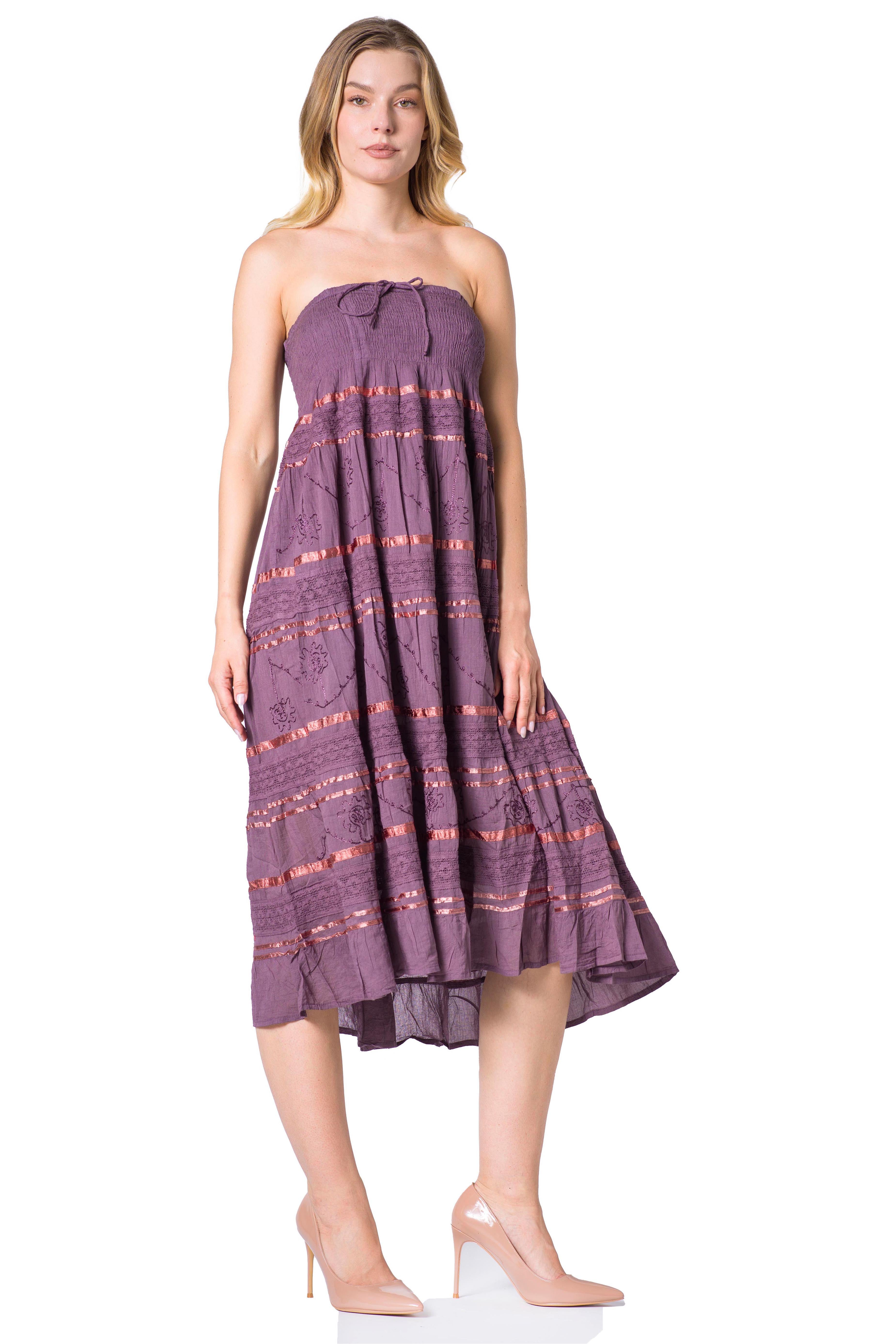 Sakkas - Lace and Ribbon Peasant Boho Skirt
