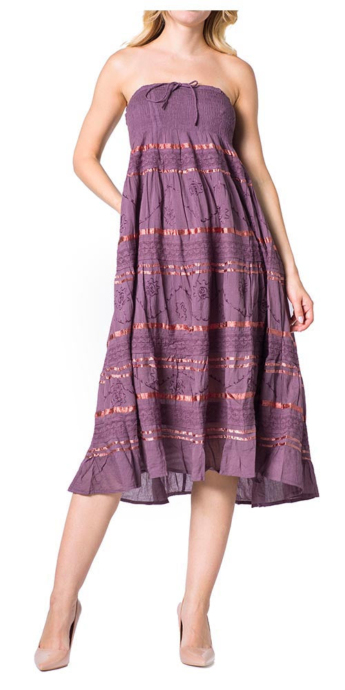Sakkas - Lace and Ribbon Peasant Boho Skirt