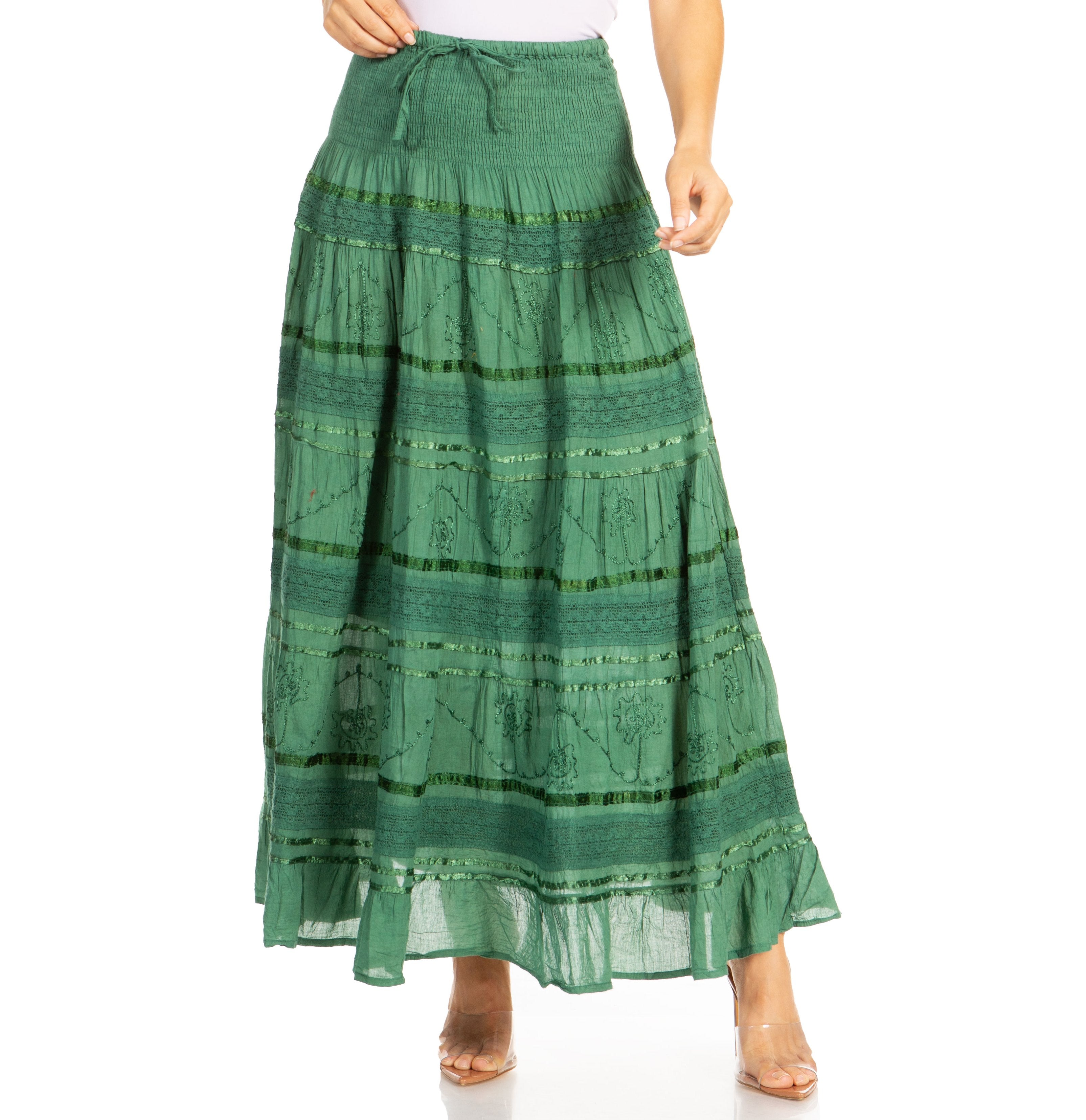 Sakkas - Lace and Ribbon Peasant Boho Skirt