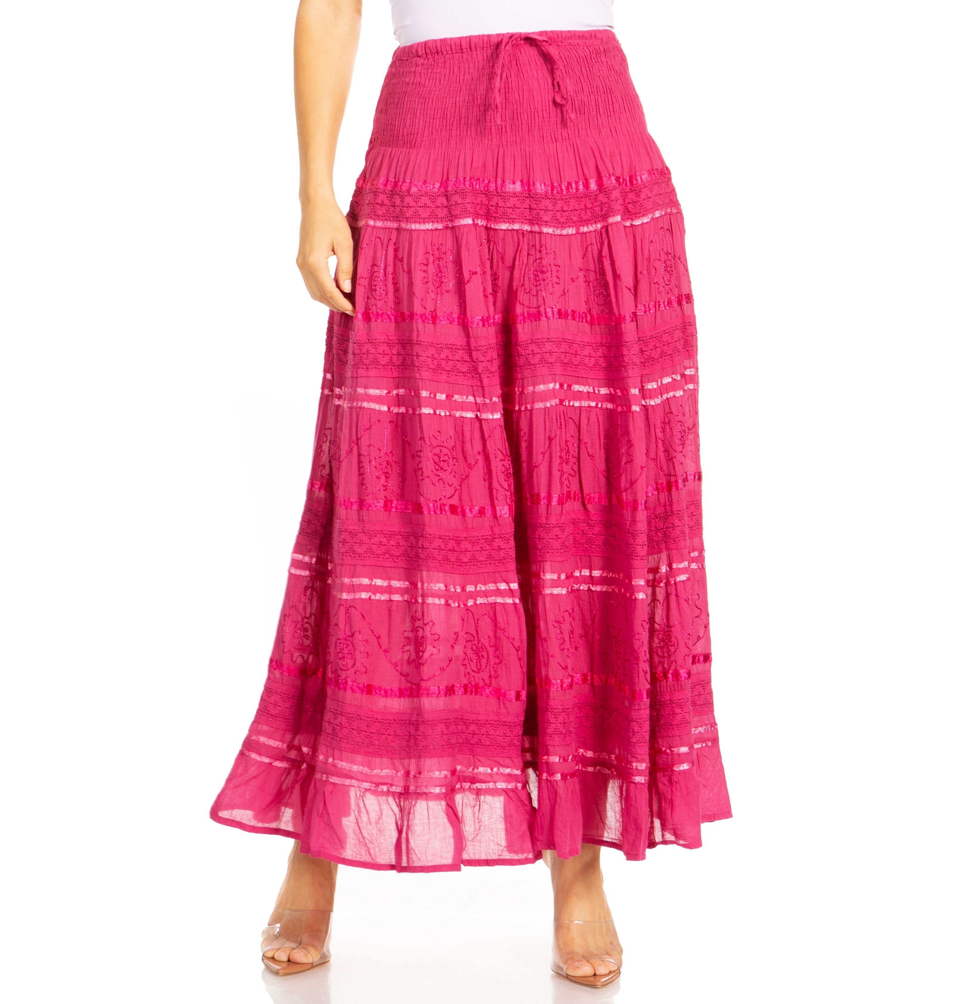 Sakkas - Lace and Ribbon Peasant Boho Skirt