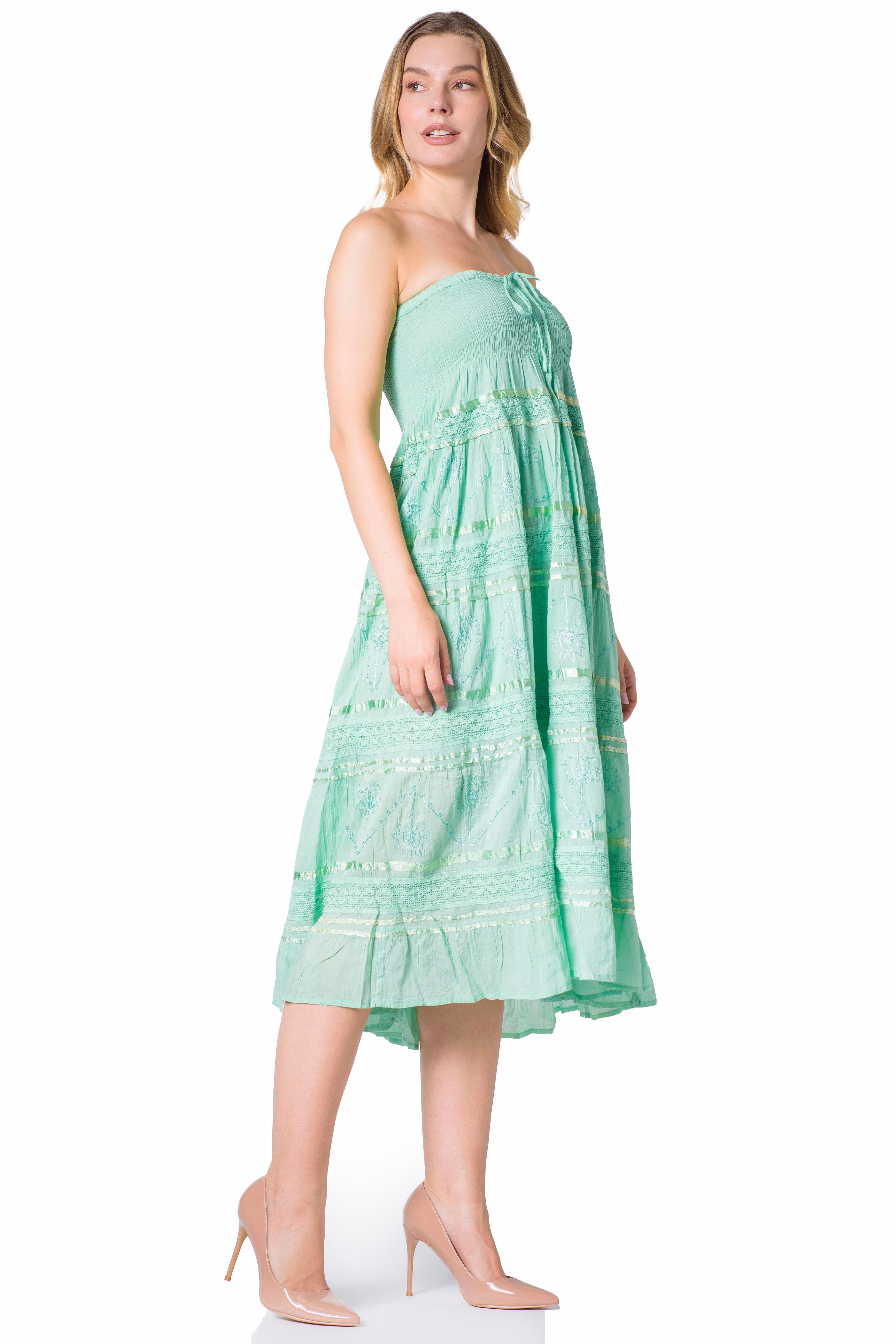 Sakkas - Lace and Ribbon Peasant Boho Skirt