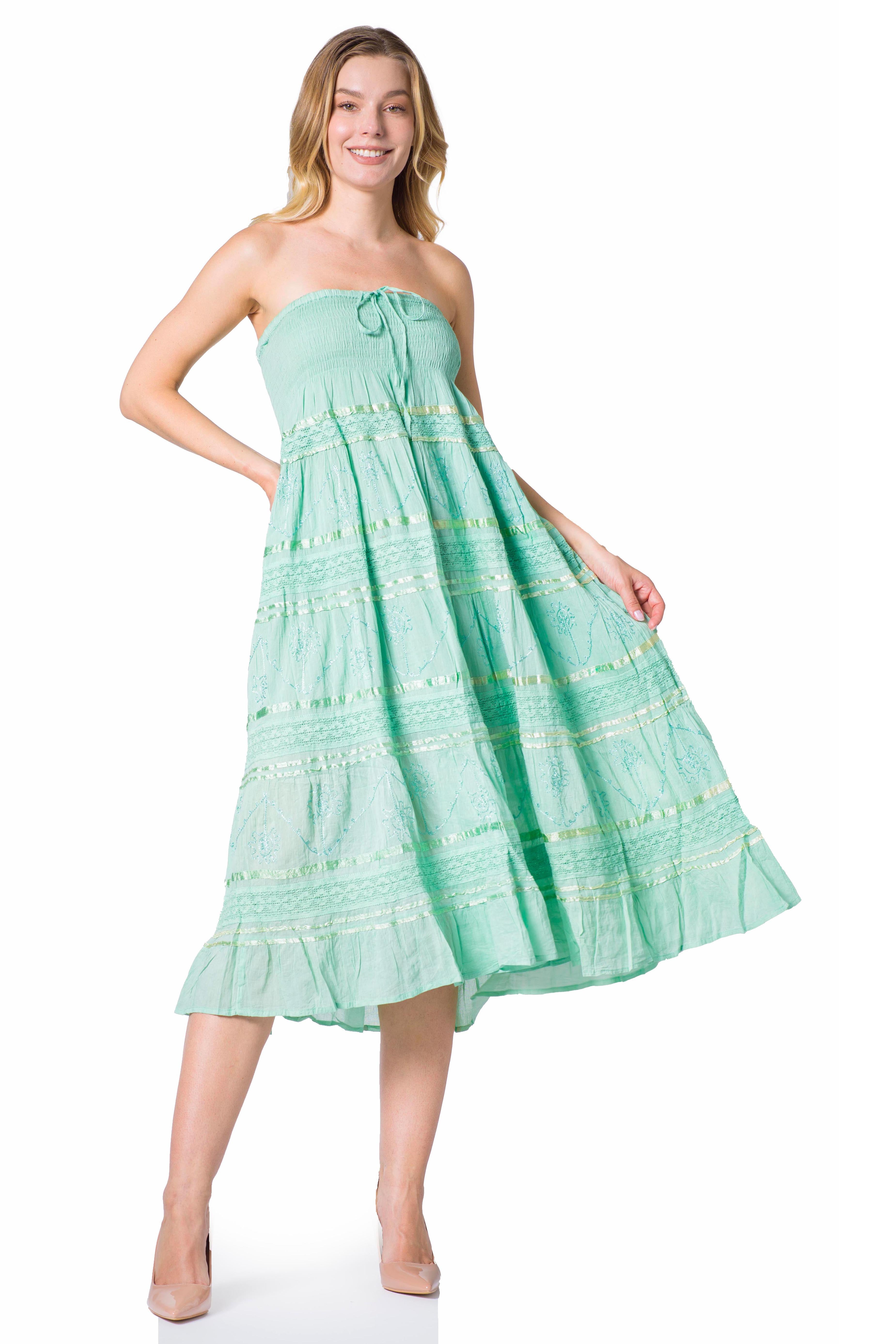 Sakkas - Lace and Ribbon Peasant Boho Skirt