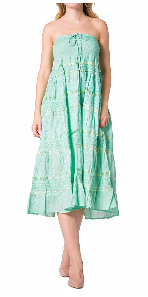 Sakkas - Lace and Ribbon Peasant Boho Skirt