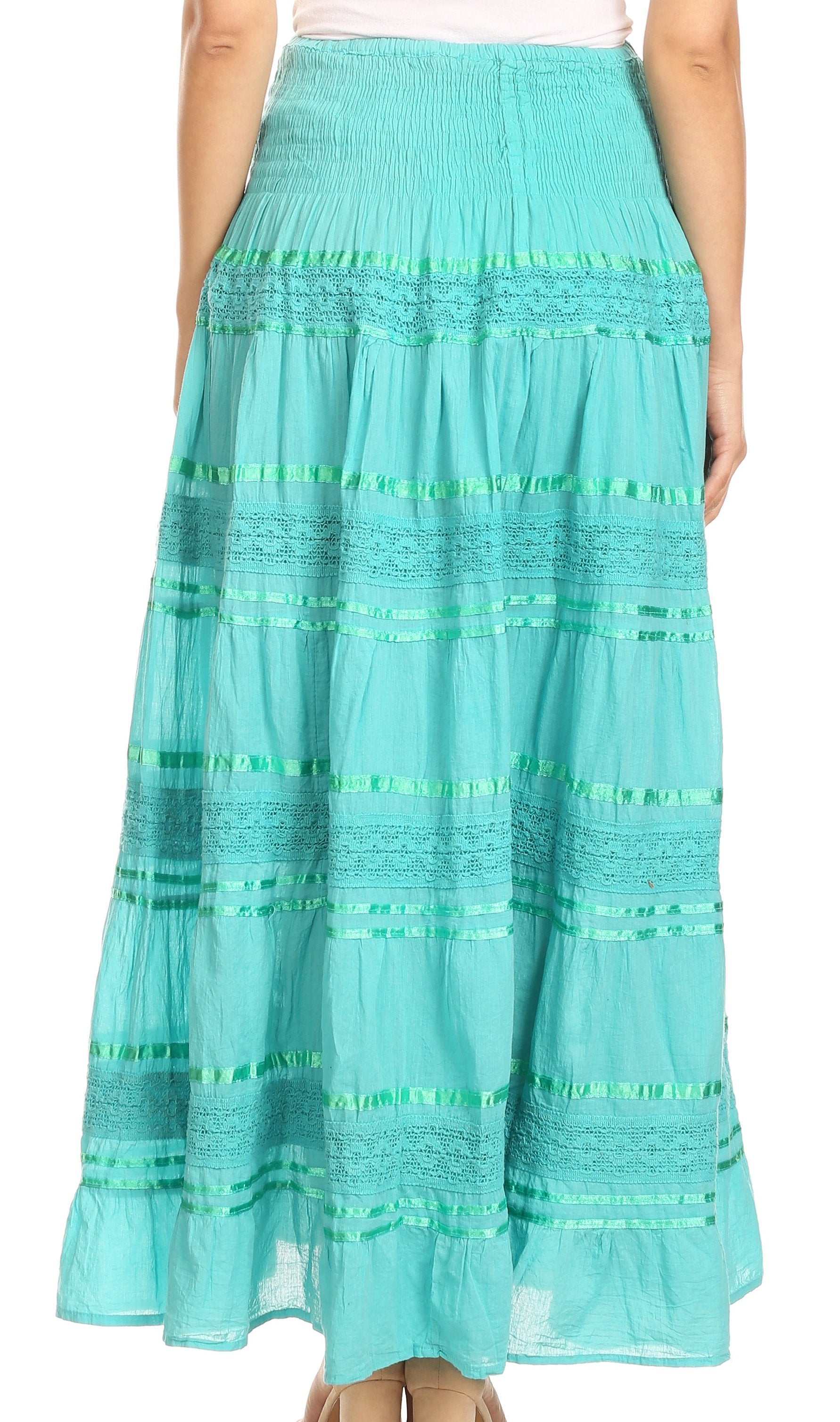 Sakkas - Lace and Ribbon Peasant Boho Skirt