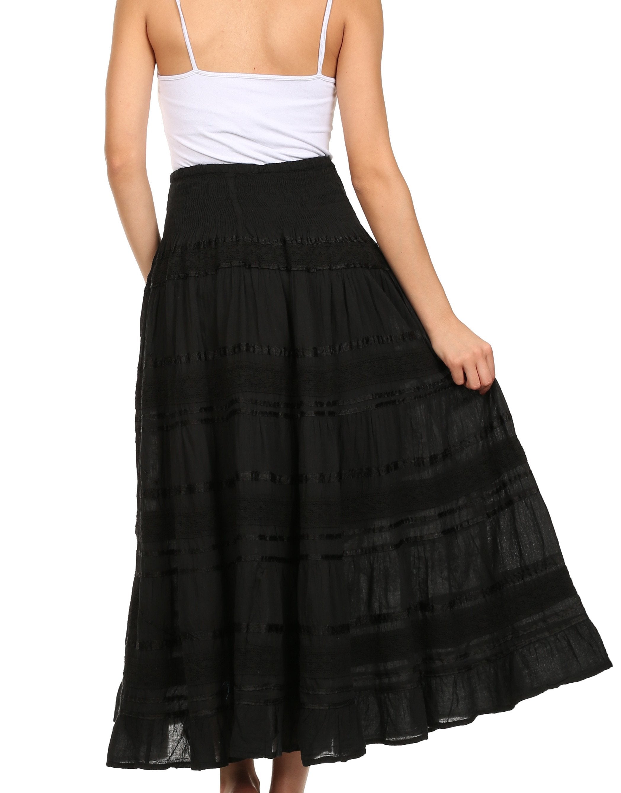 Sakkas - Lace and Ribbon Peasant Boho Skirt