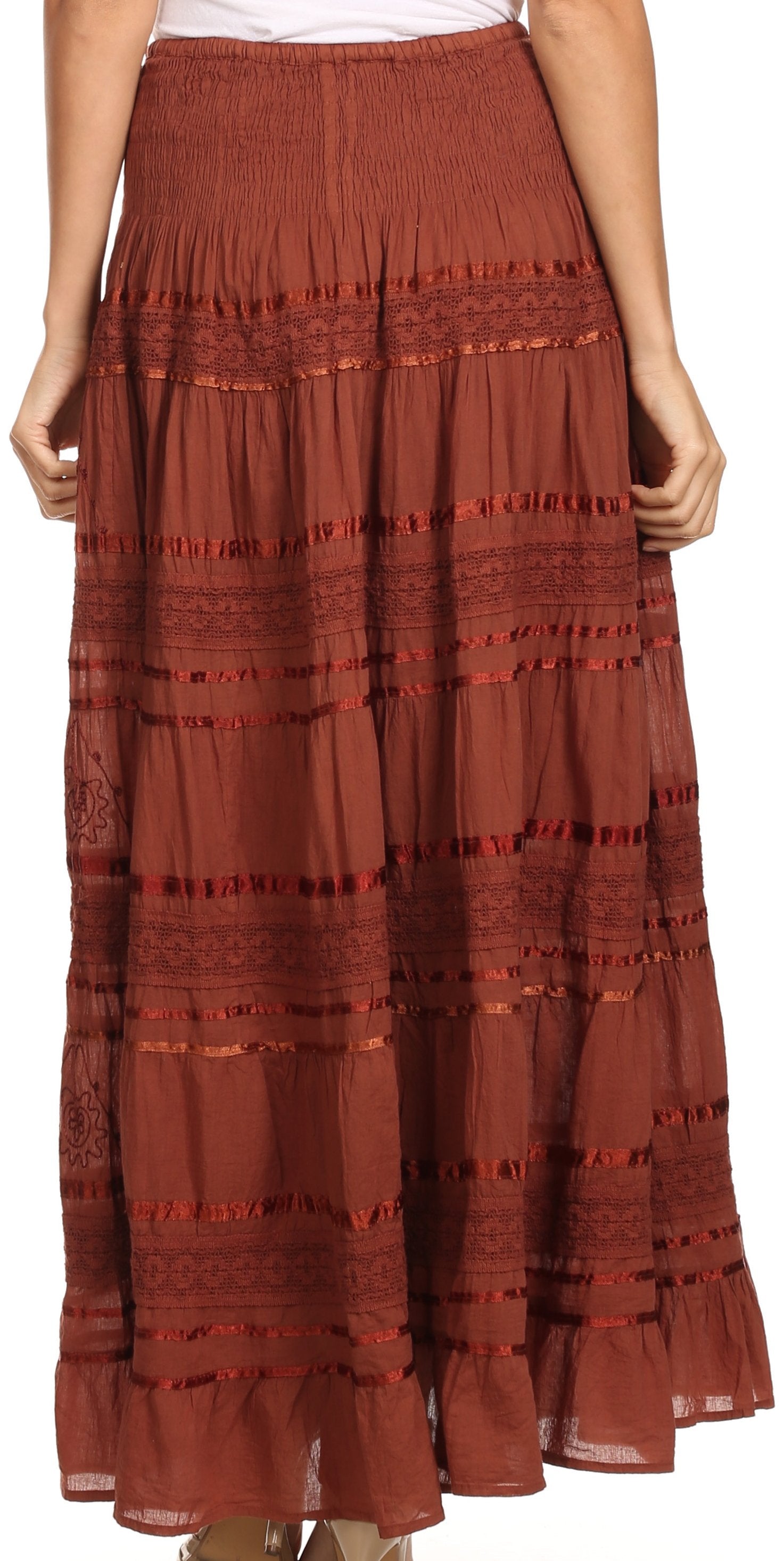 Sakkas - Lace and Ribbon Peasant Boho Skirt