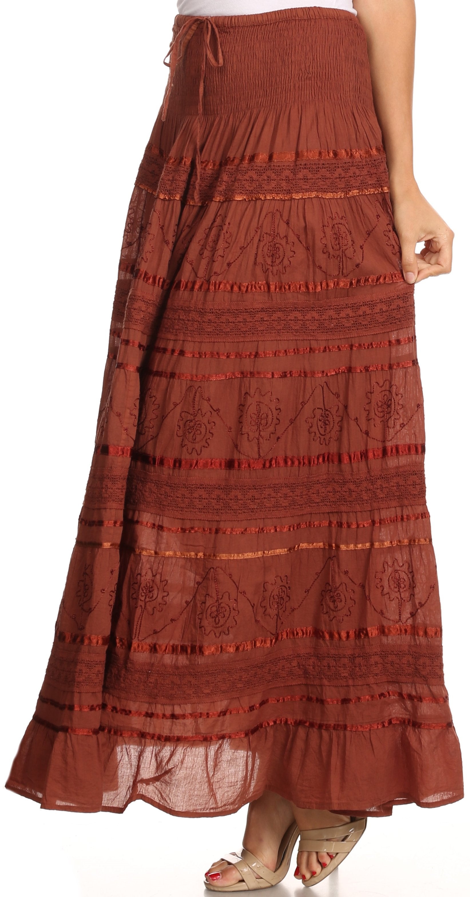 Sakkas - Lace and Ribbon Peasant Boho Skirt