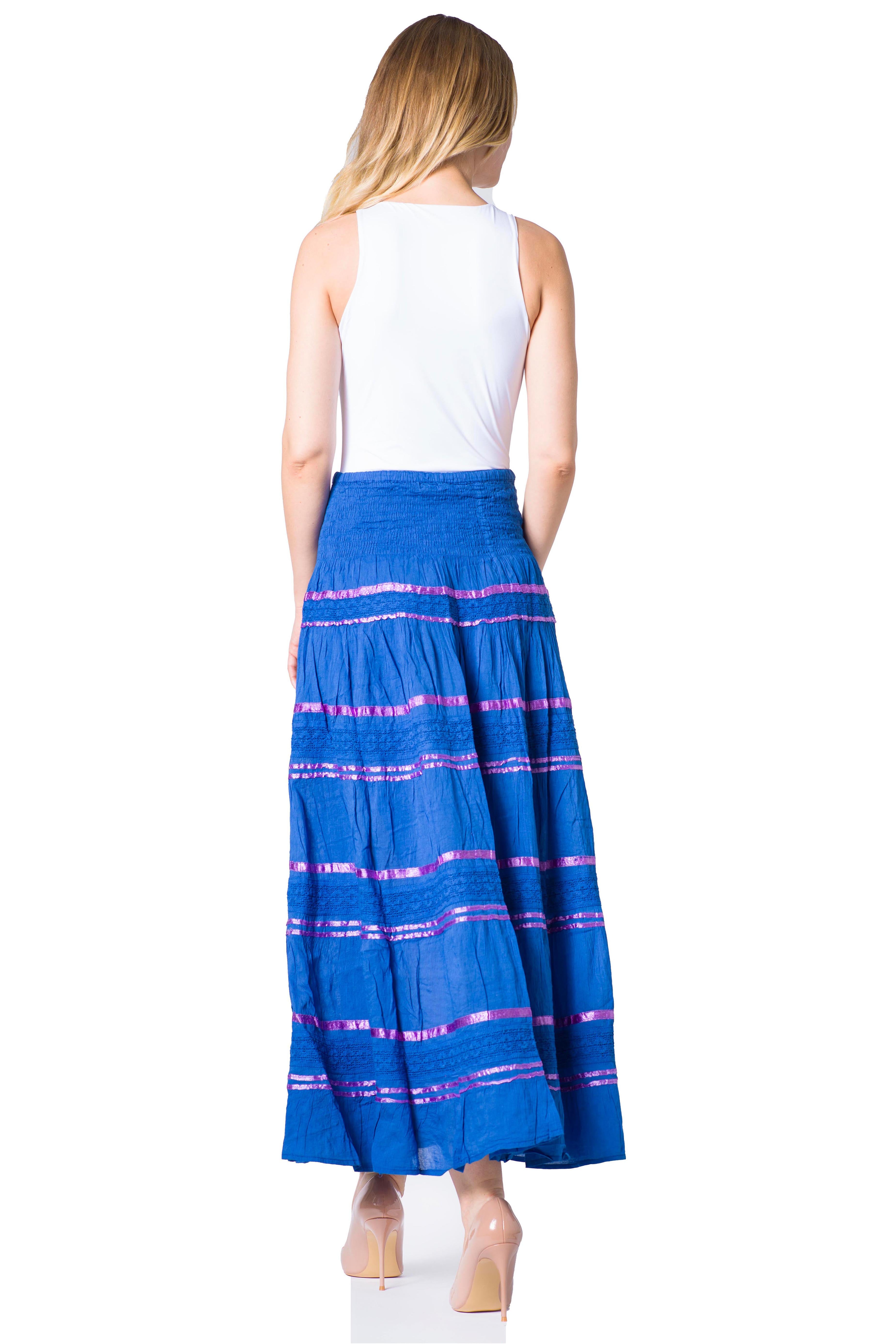 Sakkas - Lace and Ribbon Peasant Boho Skirt