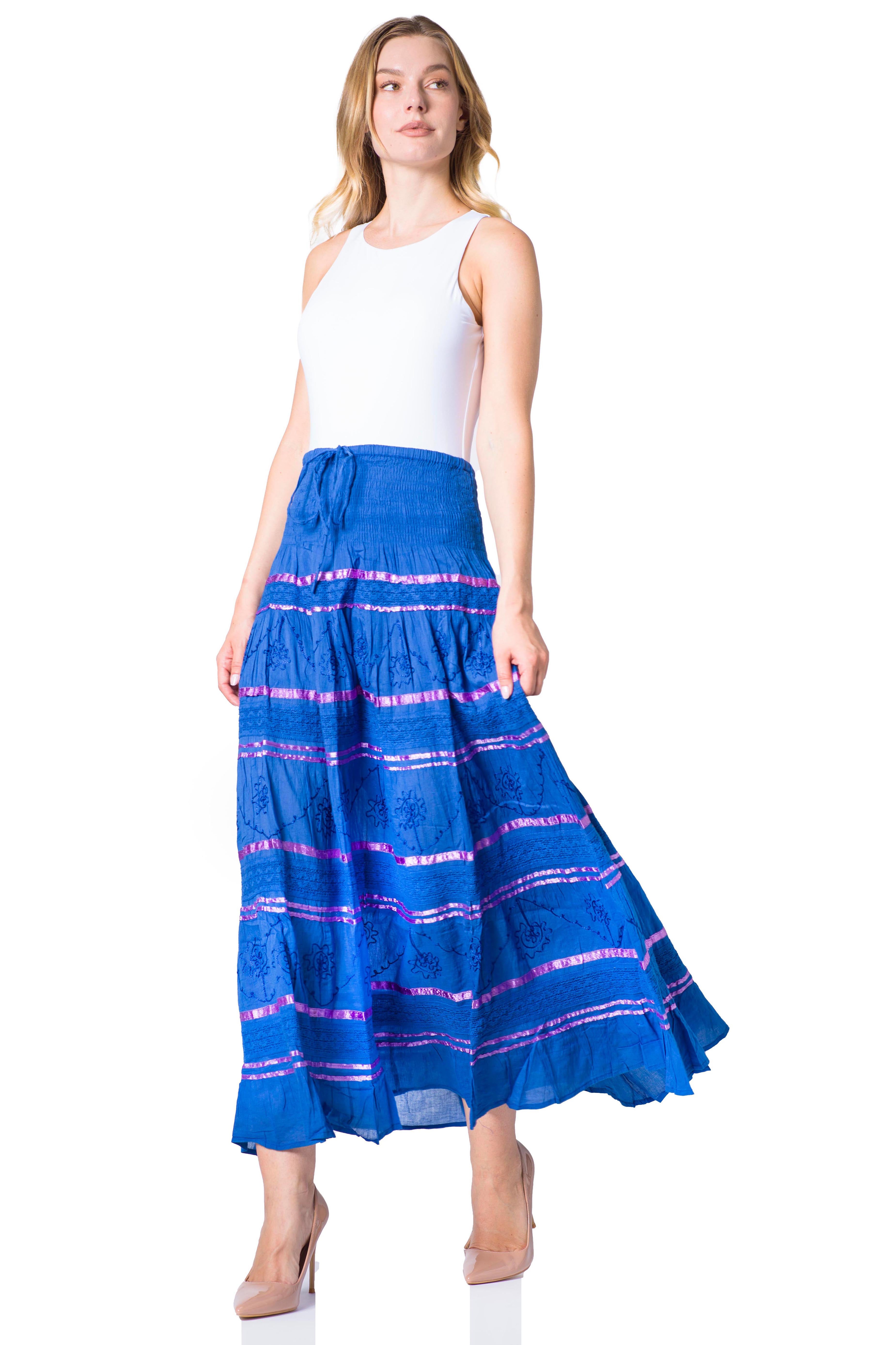 Sakkas - Lace and Ribbon Peasant Boho Skirt