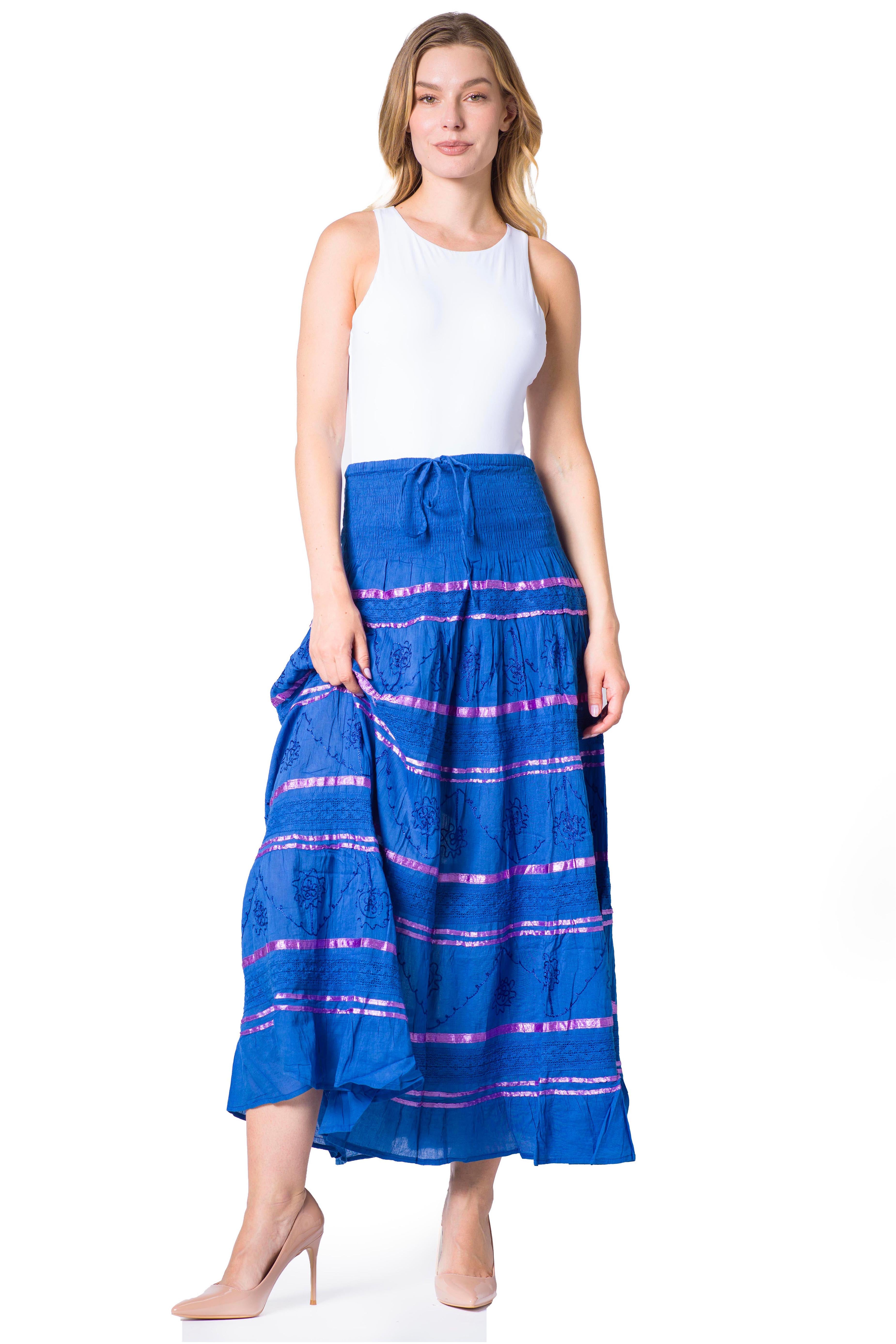 Sakkas - Lace and Ribbon Peasant Boho Skirt