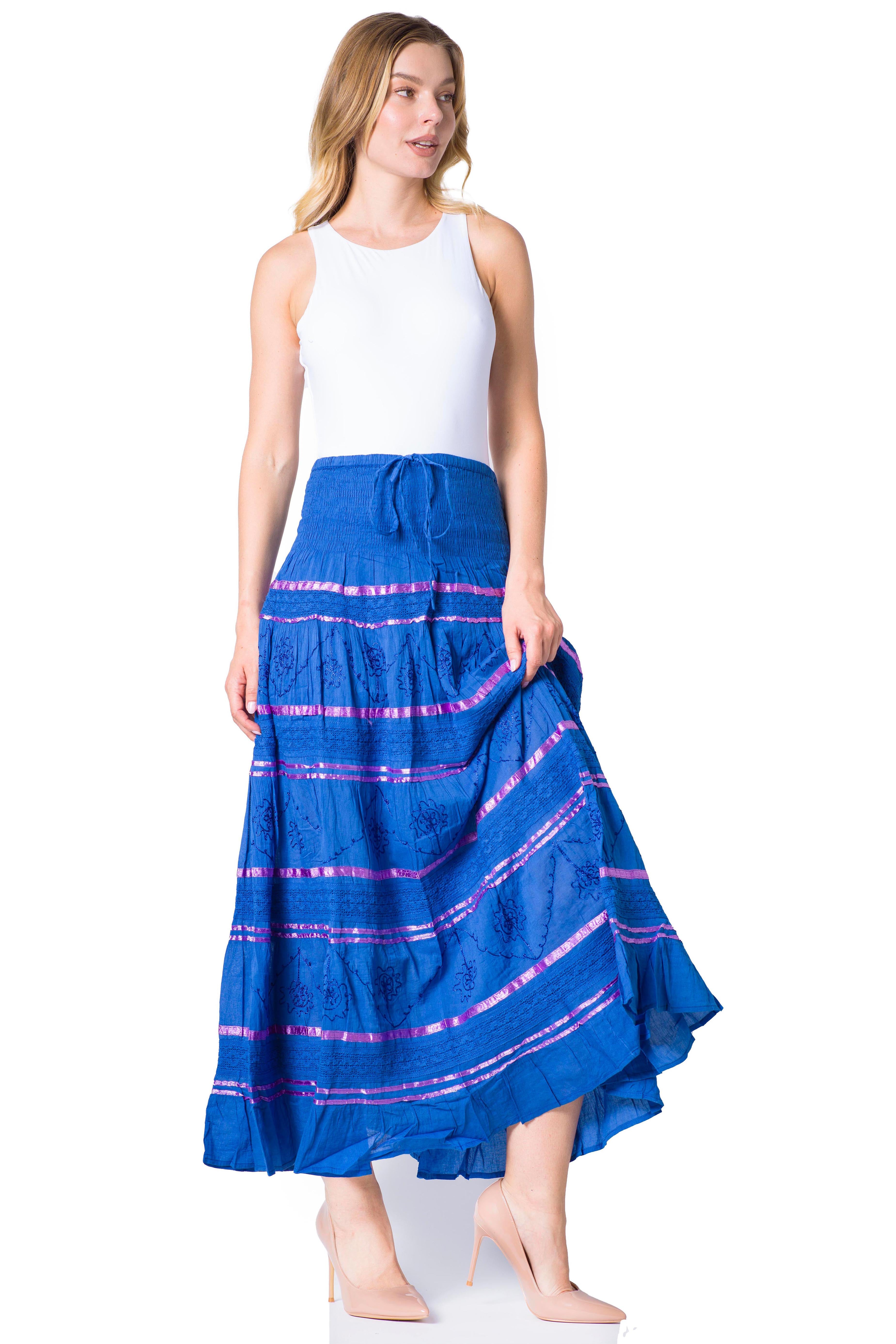 Sakkas - Lace and Ribbon Peasant Boho Skirt