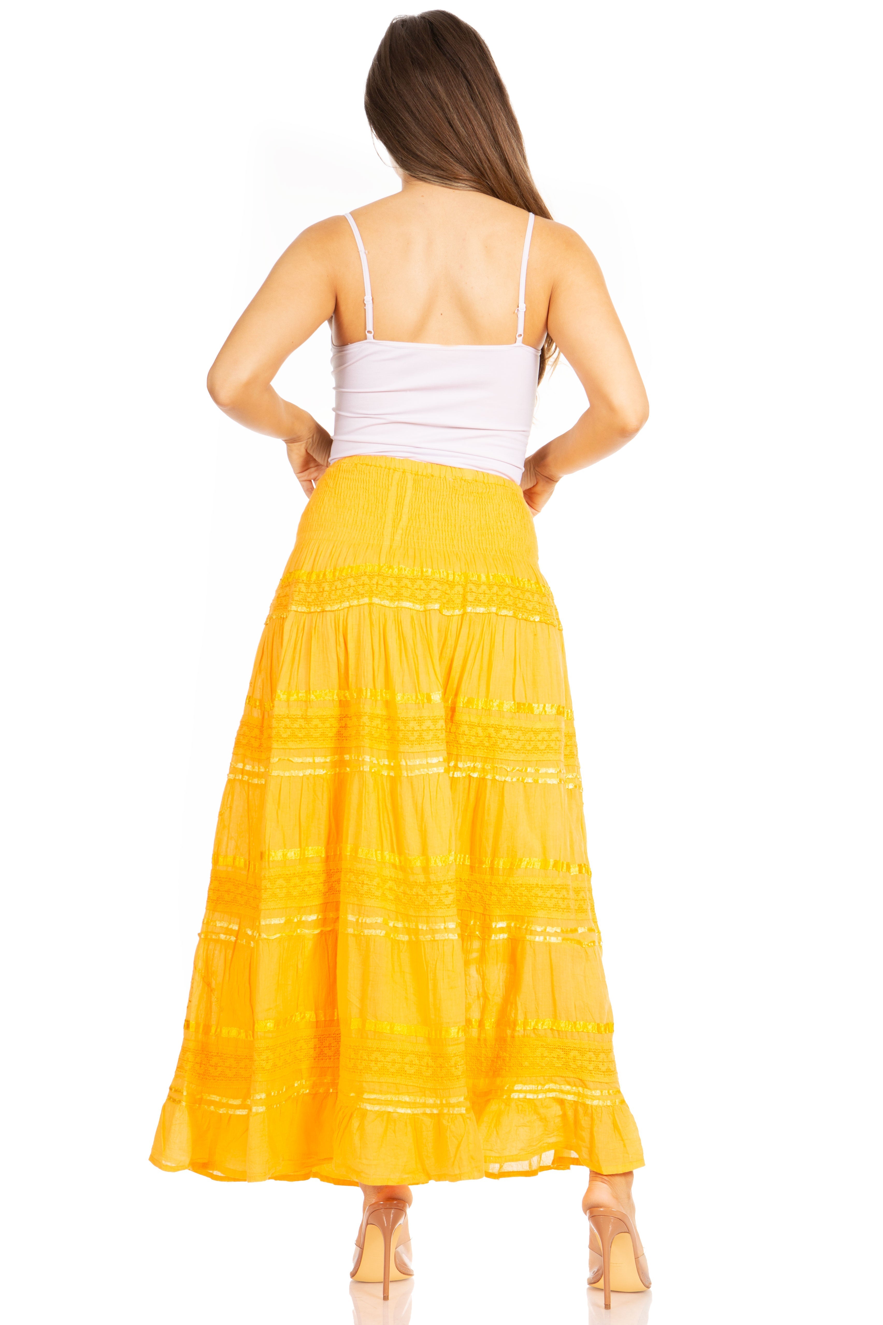 Sakkas - Lace and Ribbon Peasant Boho Skirt