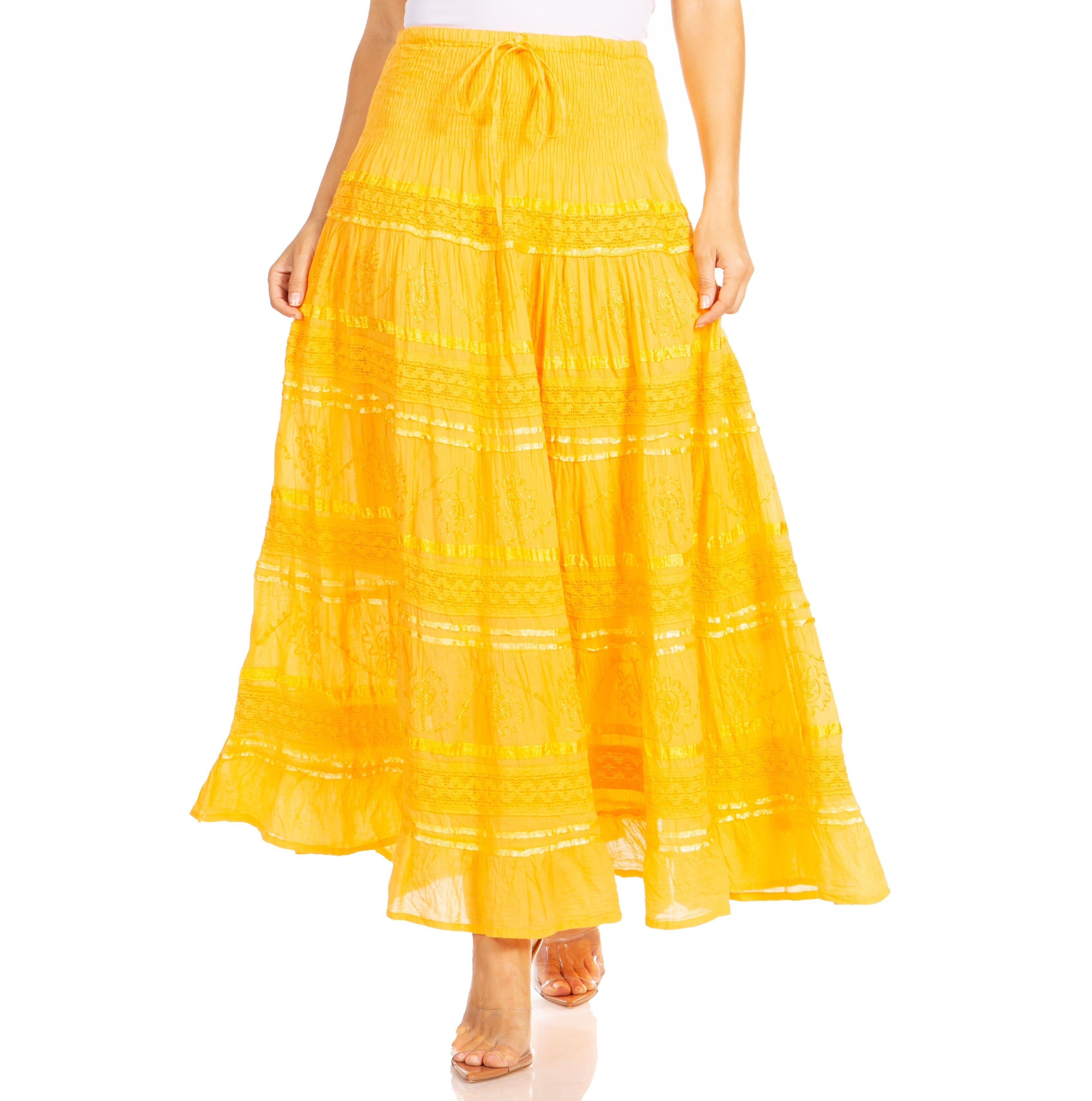 Sakkas - Lace and Ribbon Peasant Boho Skirt