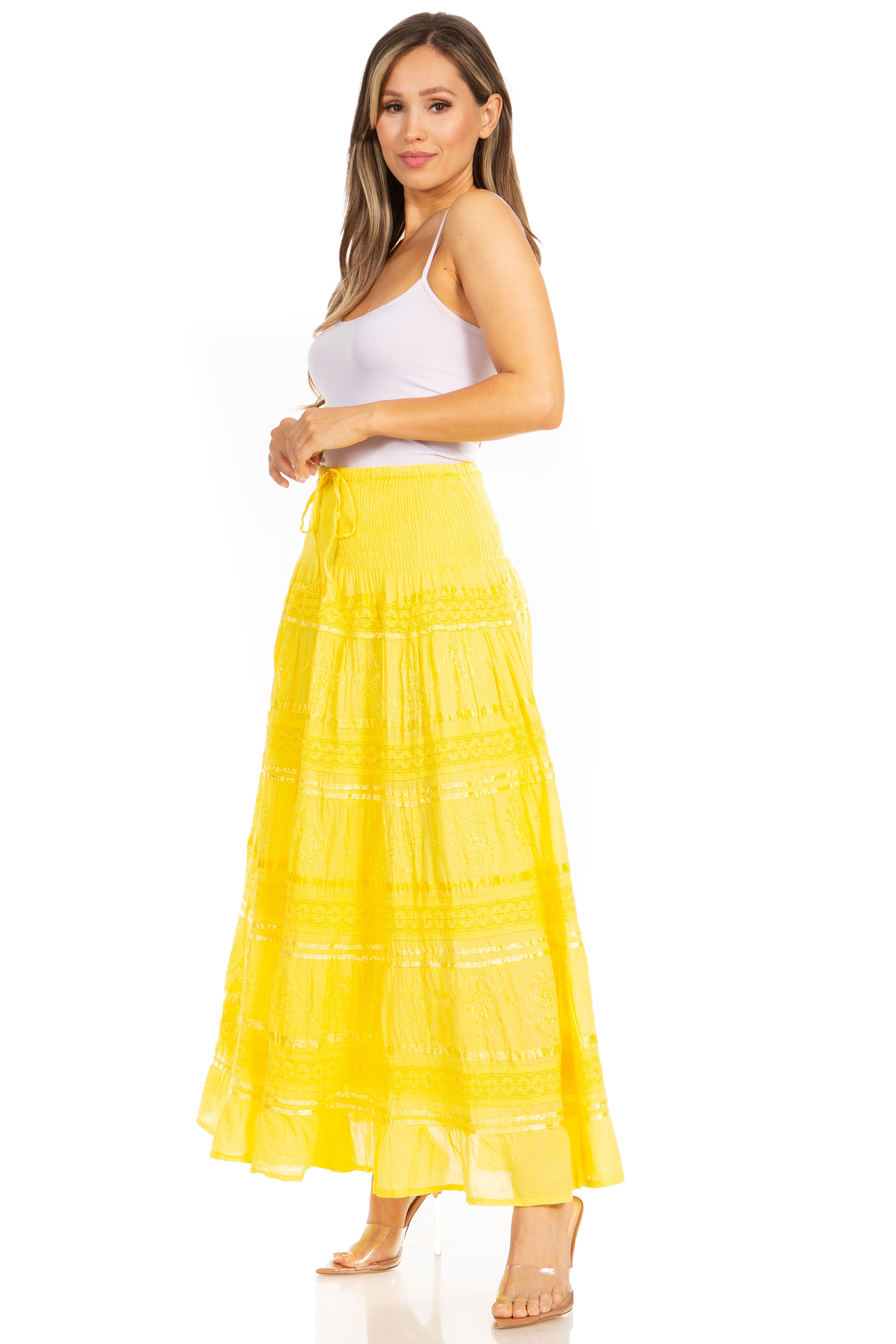 Sakkas - Lace and Ribbon Peasant Boho Skirt