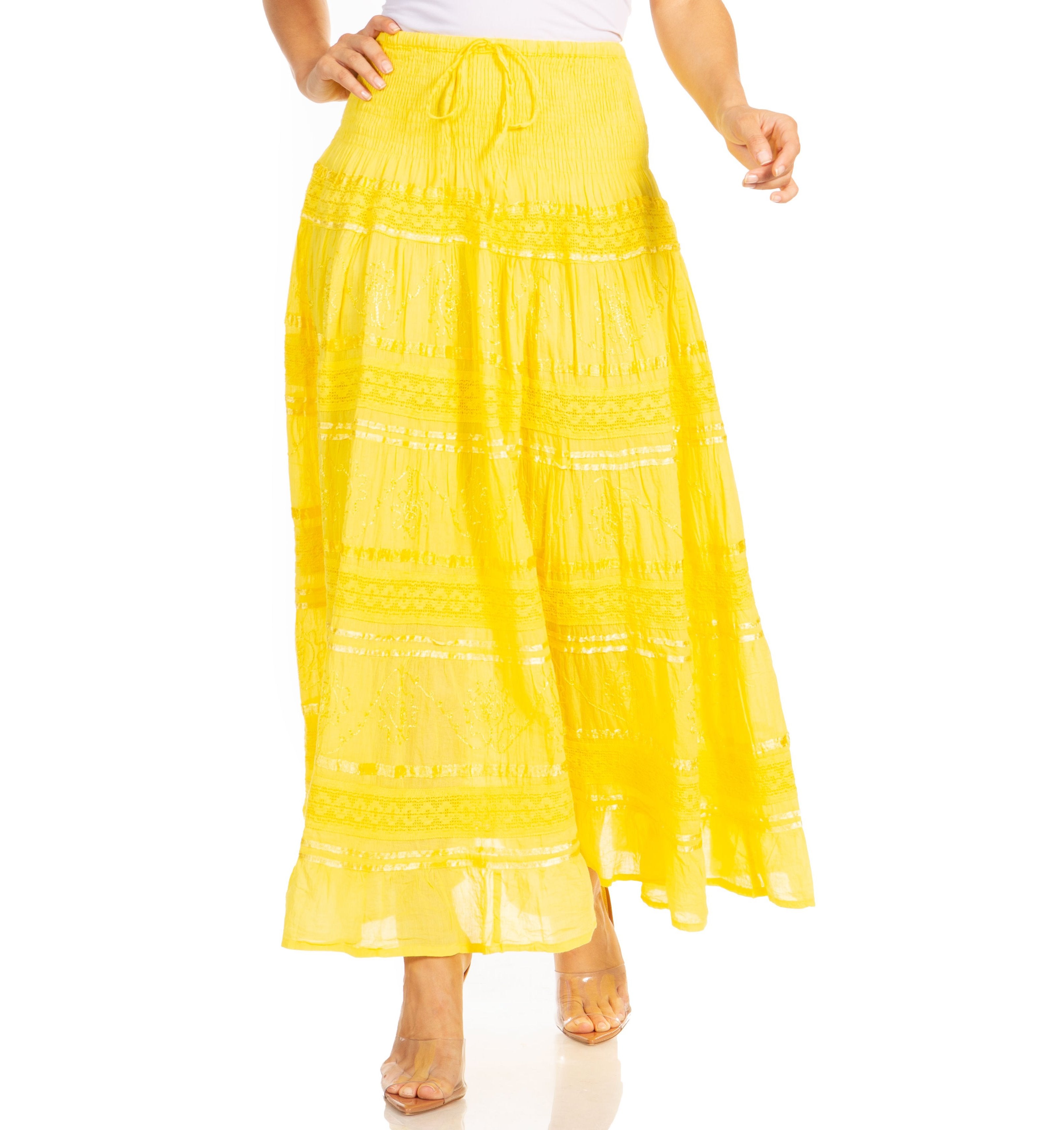 Sakkas - Lace and Ribbon Peasant Boho Skirt