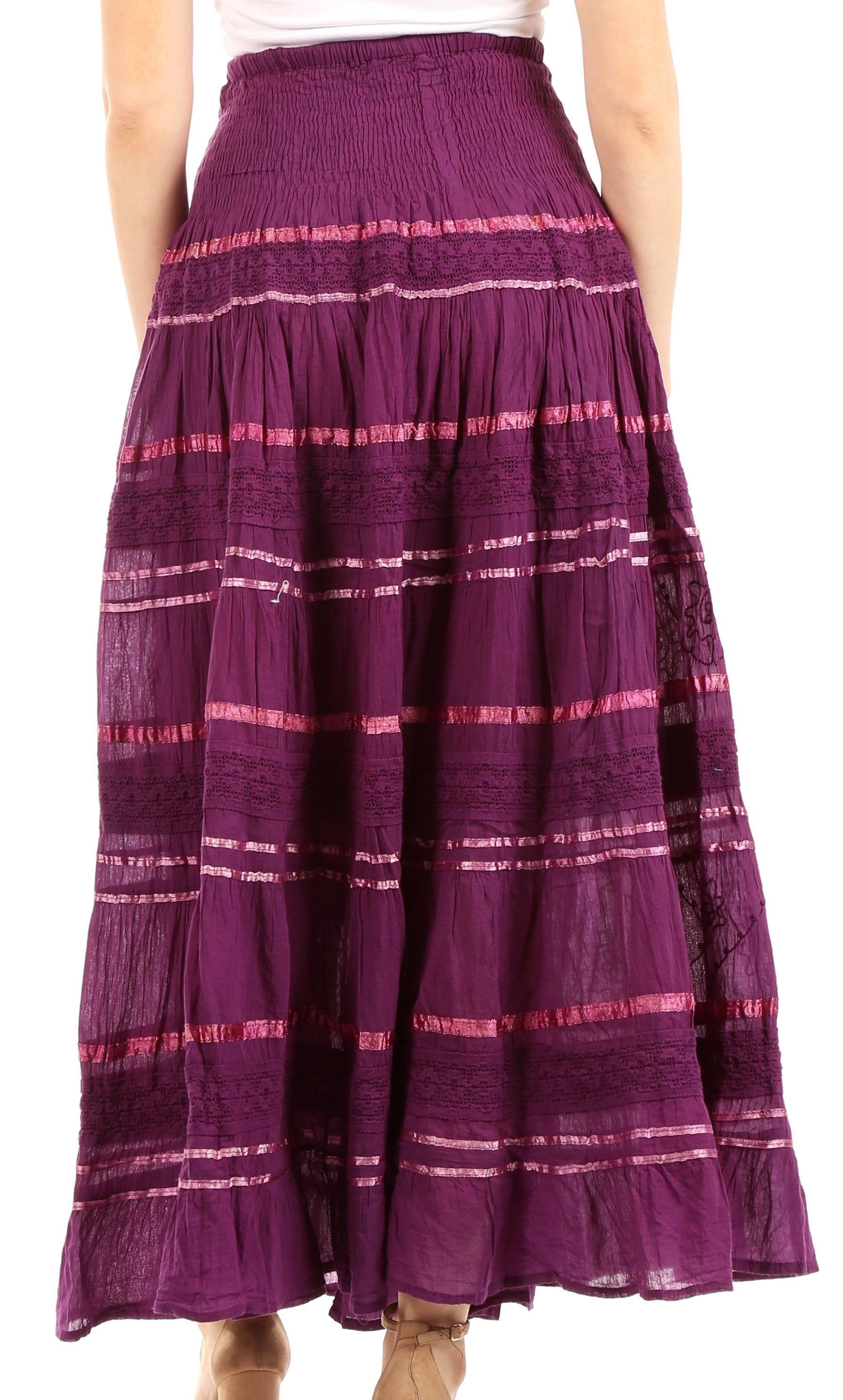 Sakkas - Lace and Ribbon Peasant Boho Skirt