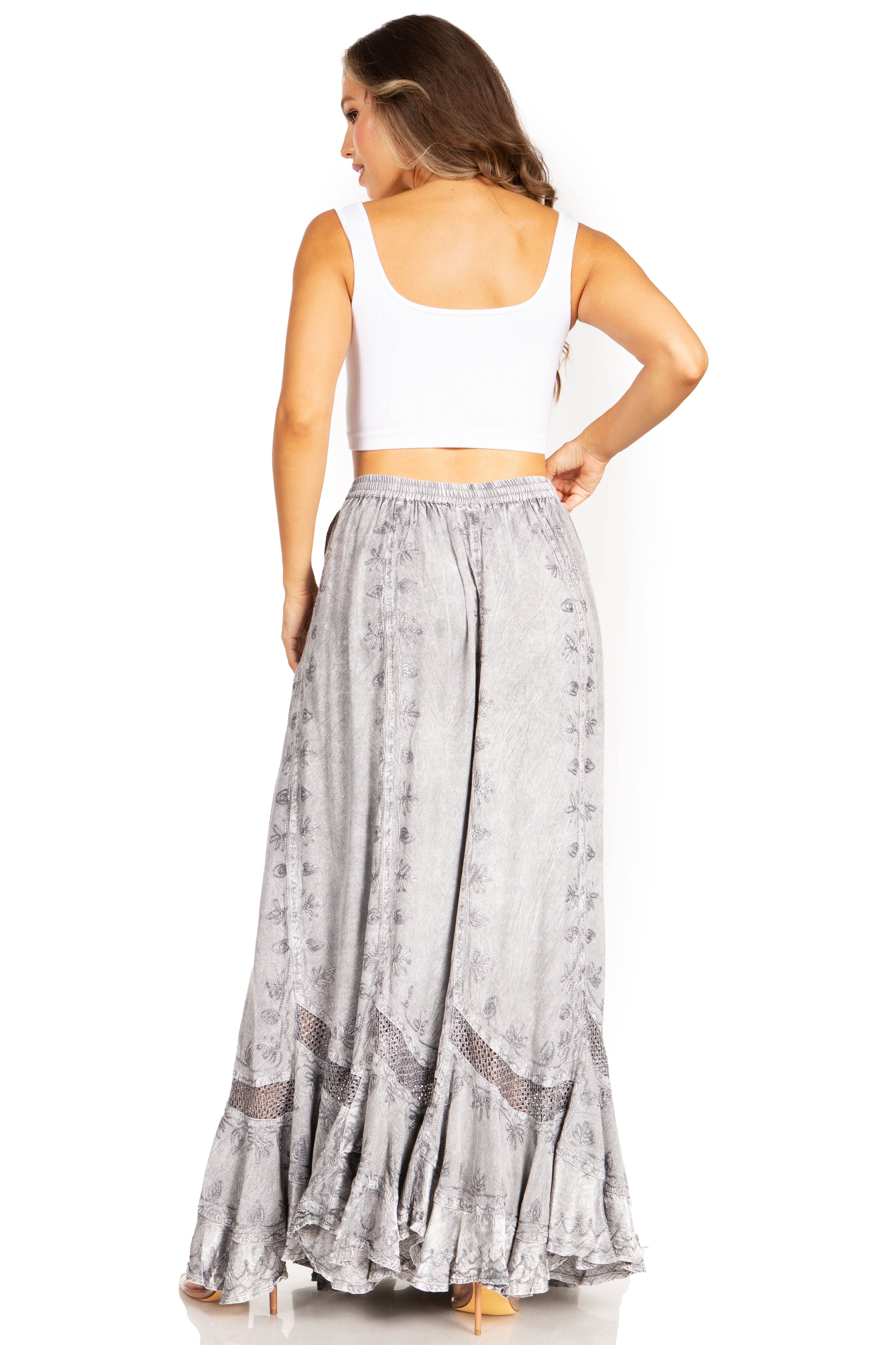 Sakkas - Ivy Second Women's Maxi Boho Elastic Waist Skirt