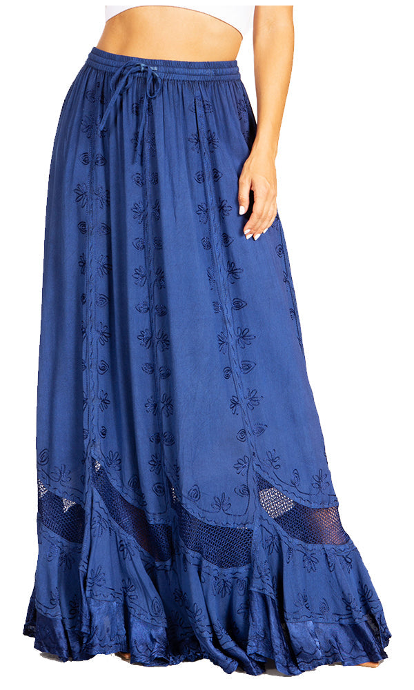 Sakkas - Ivy Second Women's Maxi Boho Elastic Waist Skirt