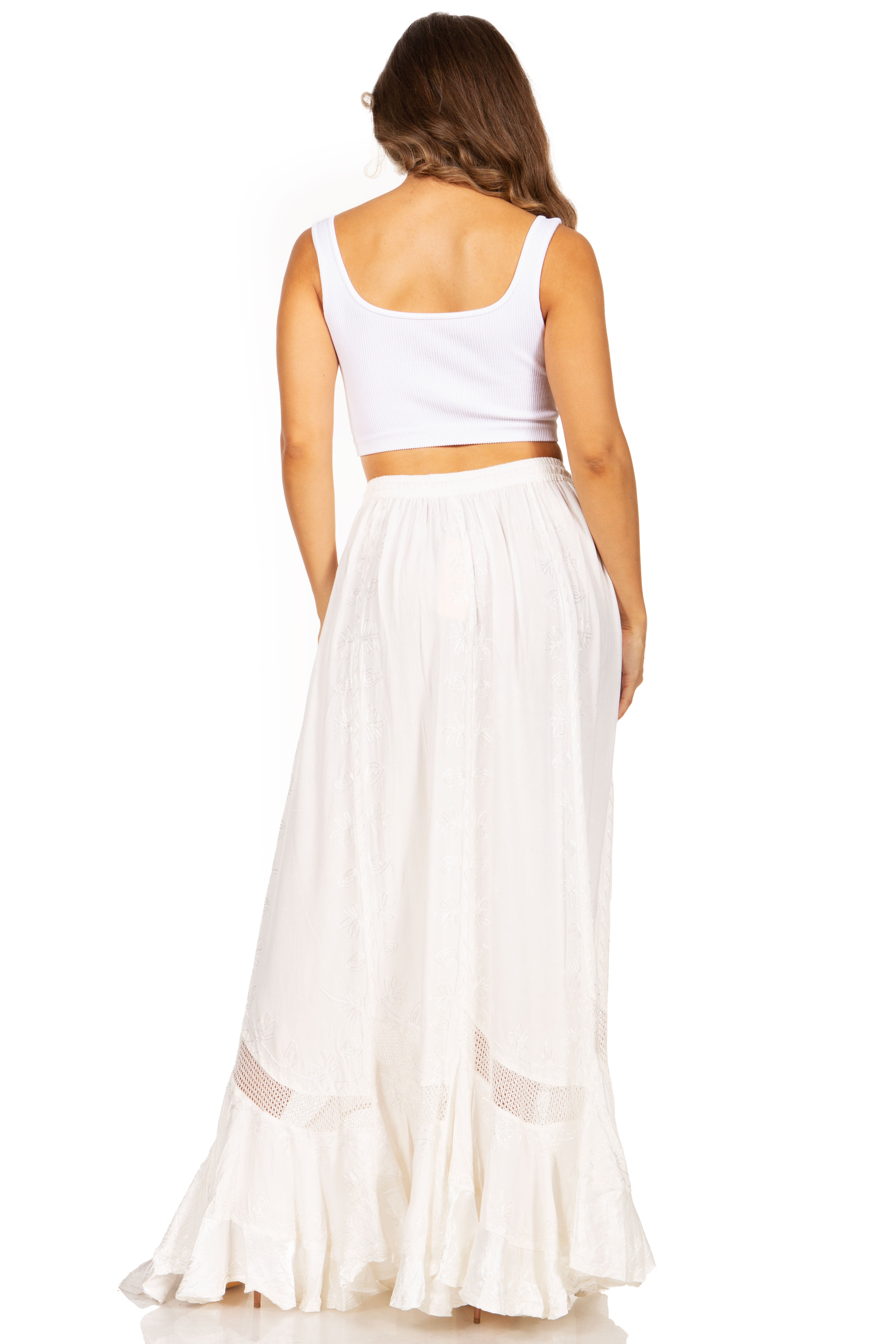 Sakkas - Ivy Second Women's Maxi Boho Elastic Waist Skirt