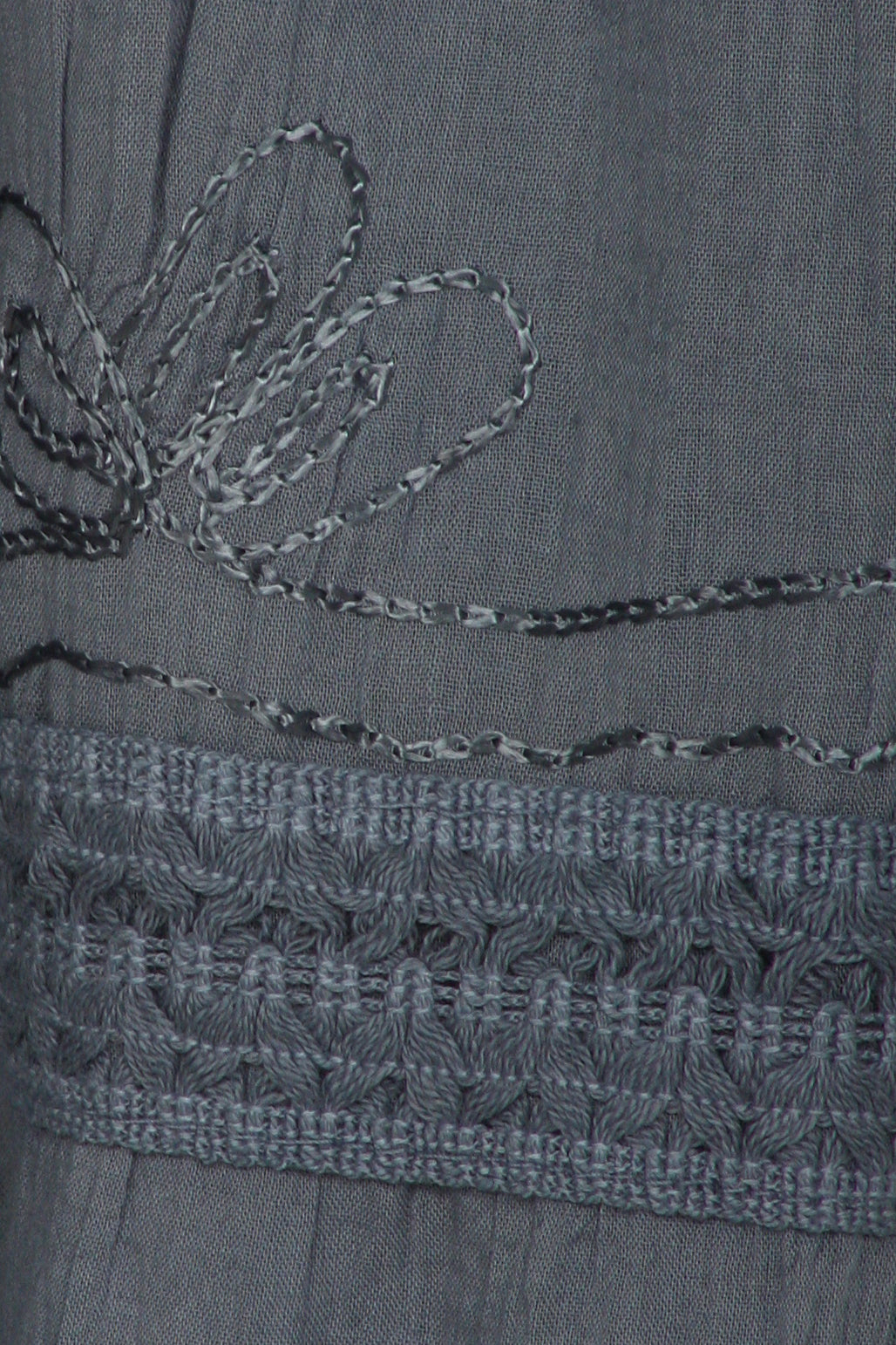 Sakkas - Solid Embroidered Gypsy Cotton Skirt