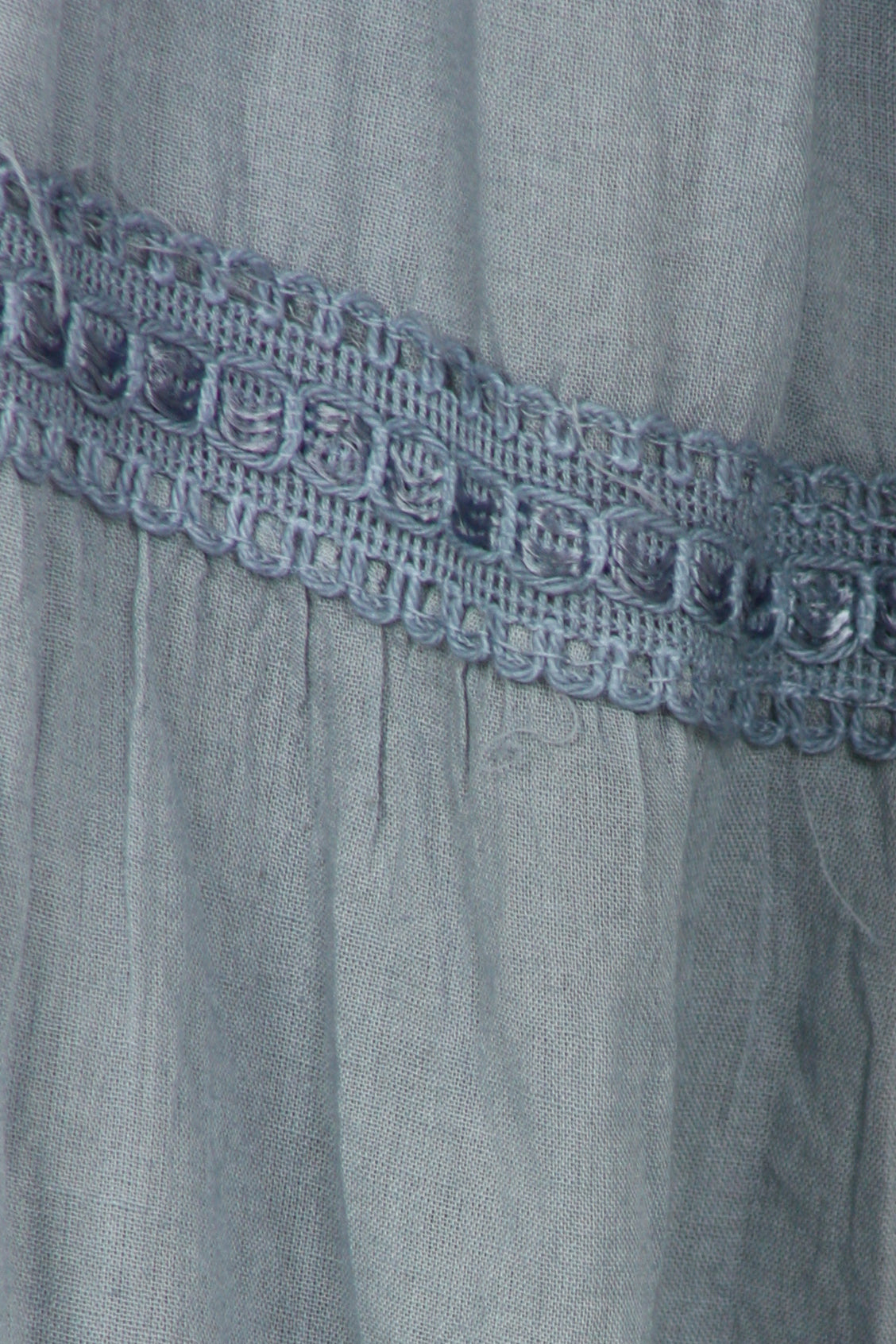 Sakkas - Solid Embroidered Crochet Lace Trim Gypsy Bohemian Mid Length Cotton Skirt