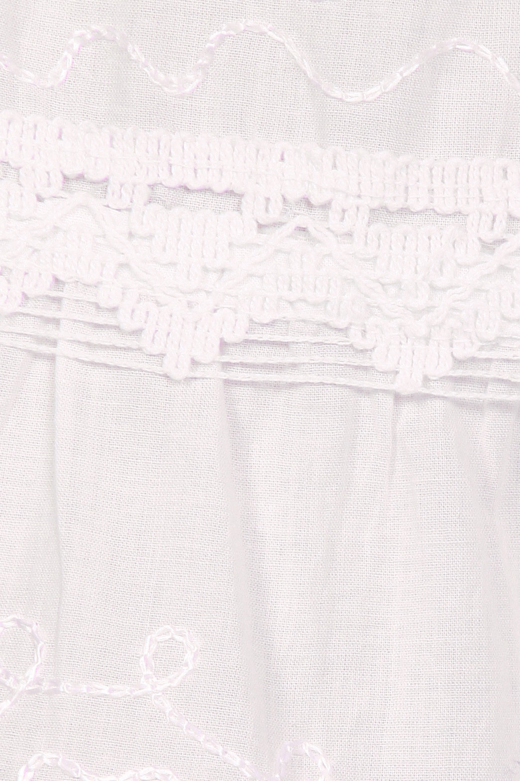 Sakkas - Solid Embroidered Crochet Lace Trim Gypsy Bohemian Mid Length Cotton Skirt