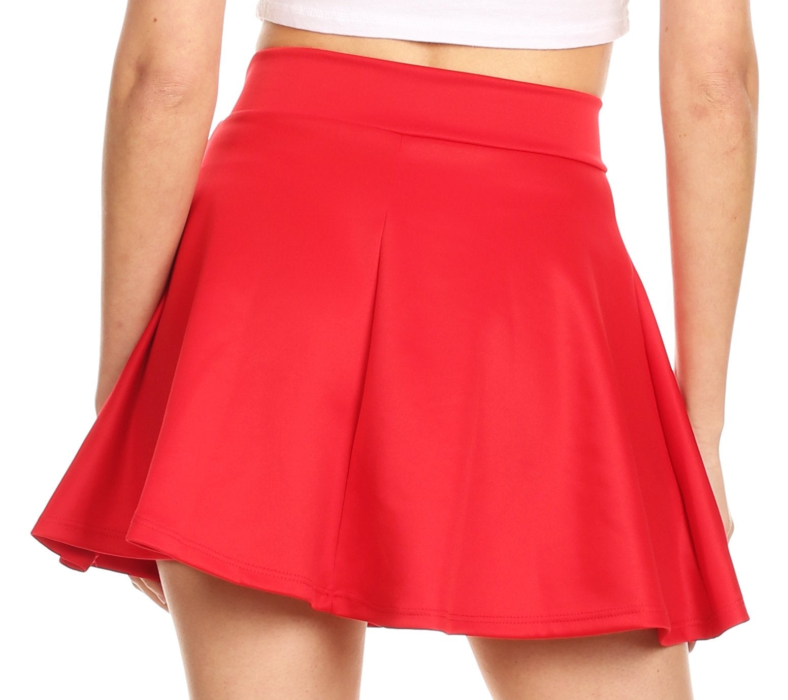 Sakkas - Basic Versatile Stretchy Flared Casual Mini Skater Skirt Made in USA