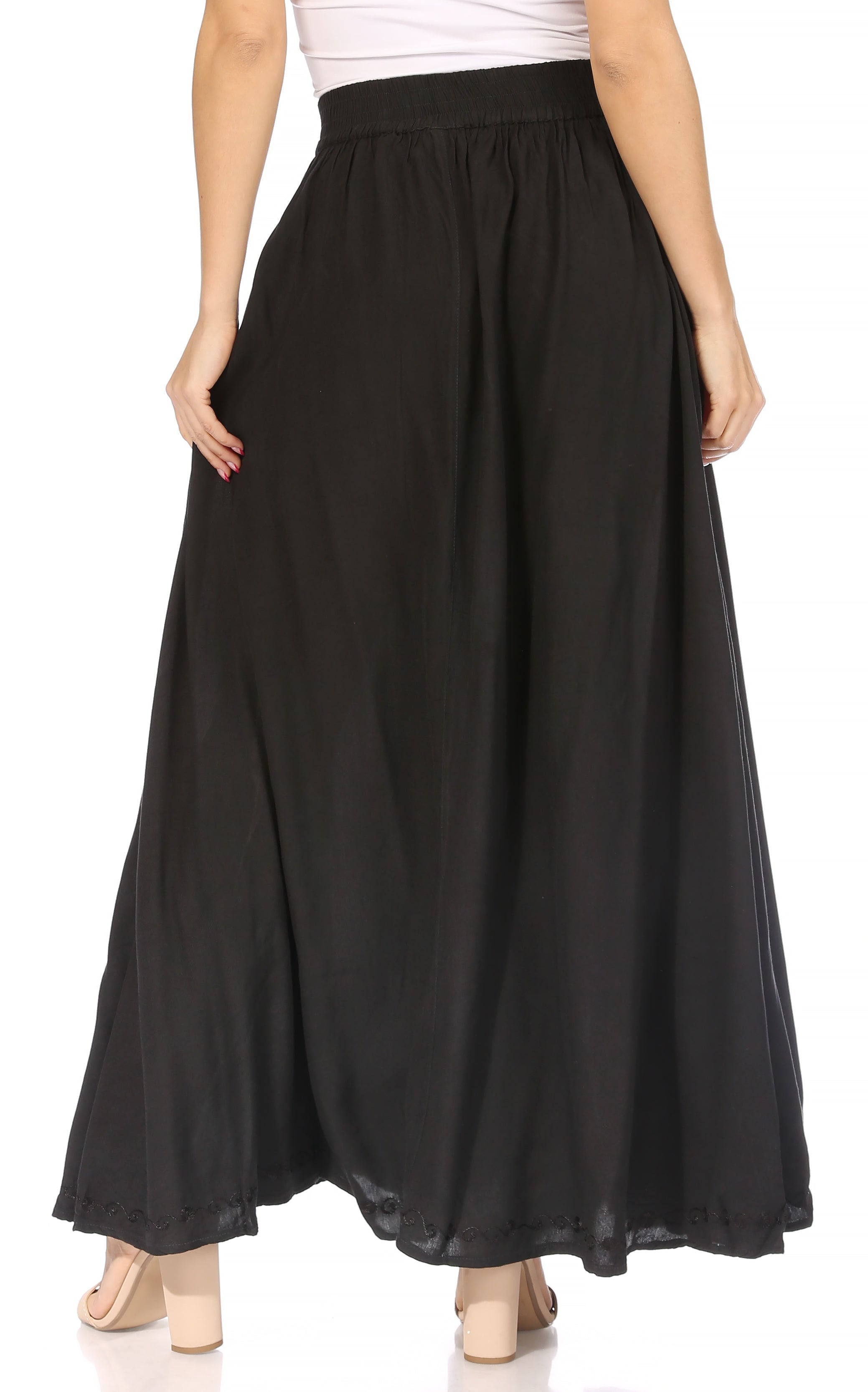 Sakkas - Noemi Long Maxi Boho Skirt Elastic Waist & Pockets