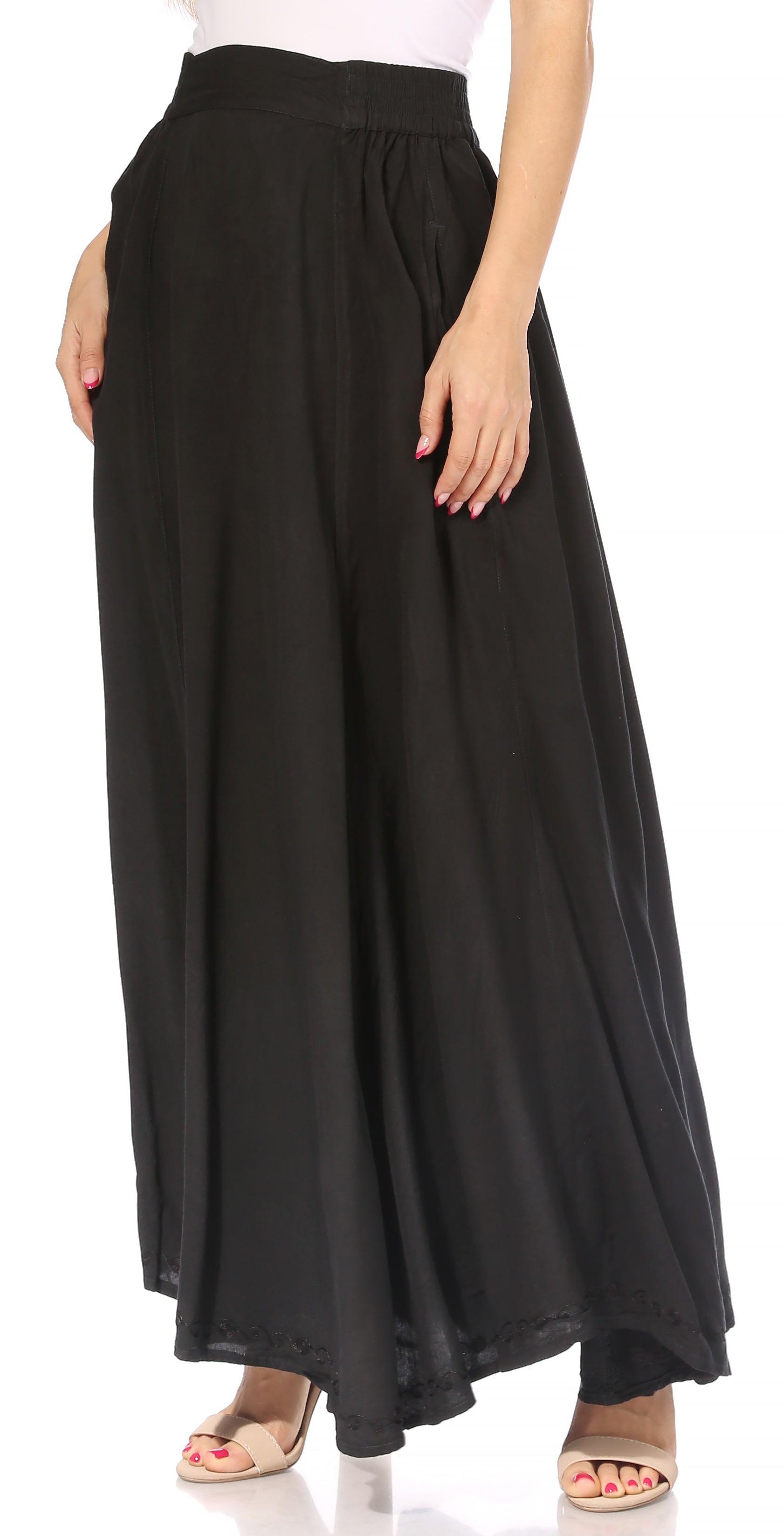 Sakkas - Noemi Long Maxi Boho Skirt Elastic Waist & Pockets