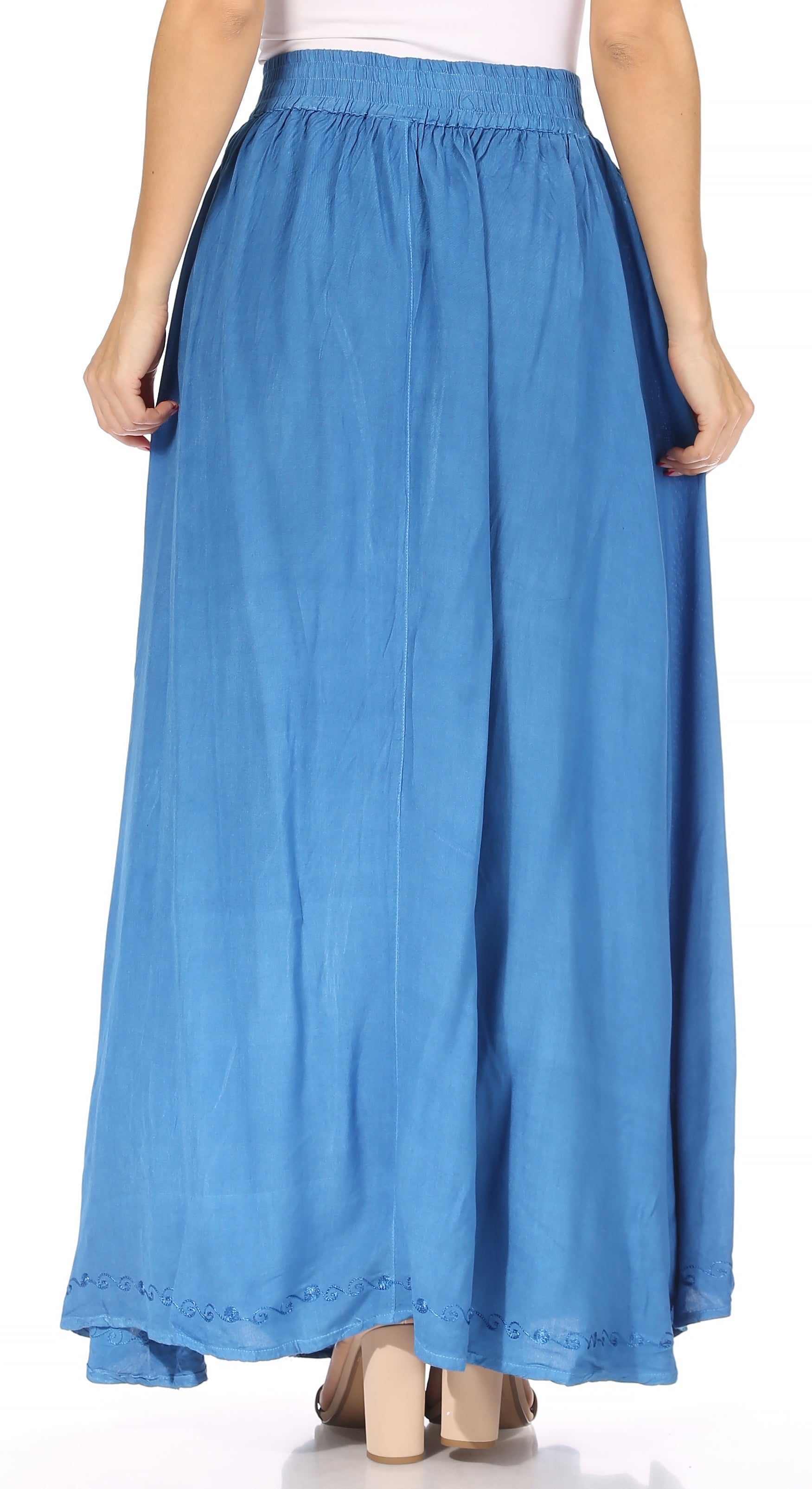Sakkas - Noemi Long Maxi Boho Skirt Elastic Waist & Pockets