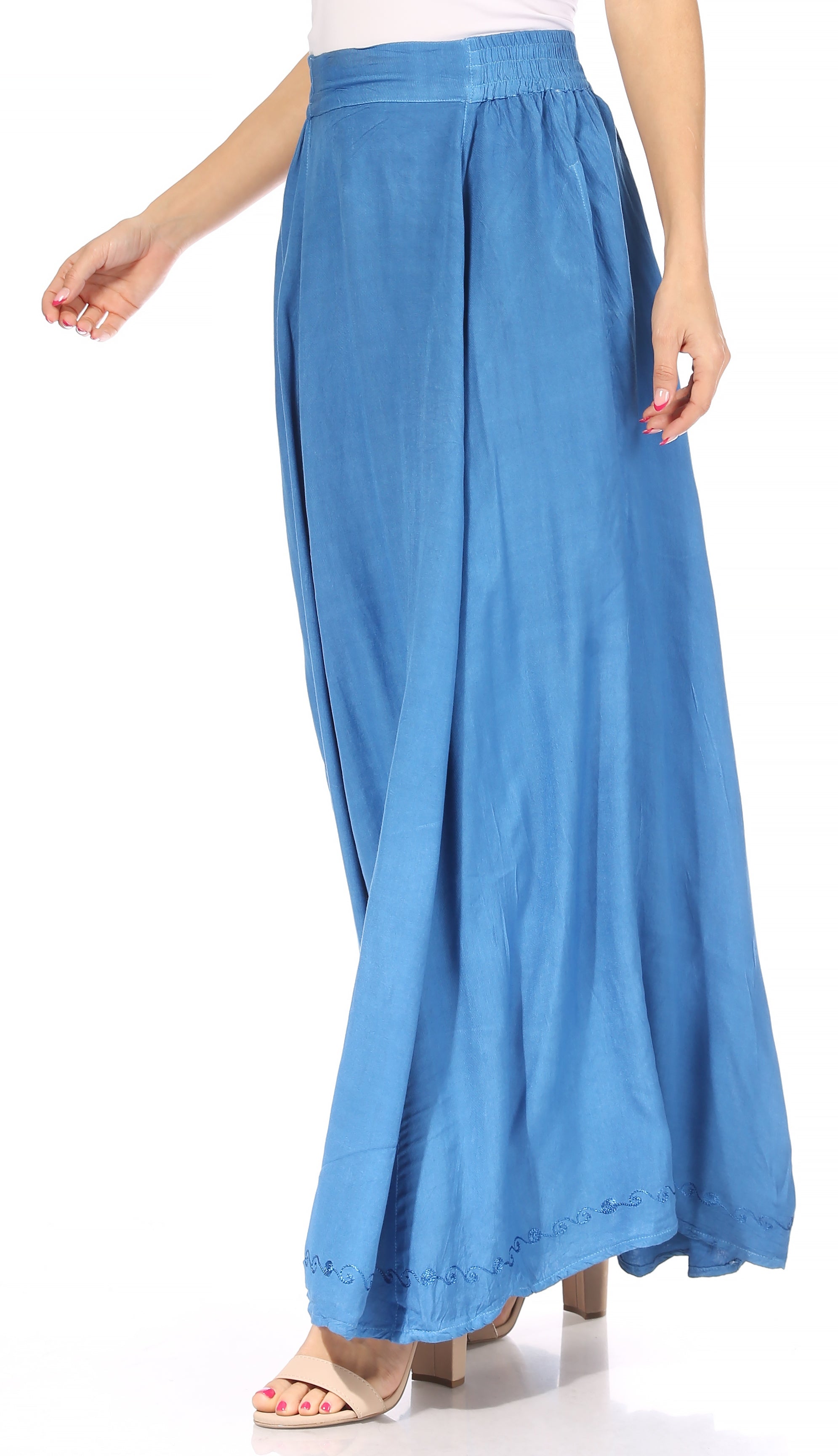 Sakkas - Noemi Long Maxi Boho Skirt Elastic Waist & Pockets