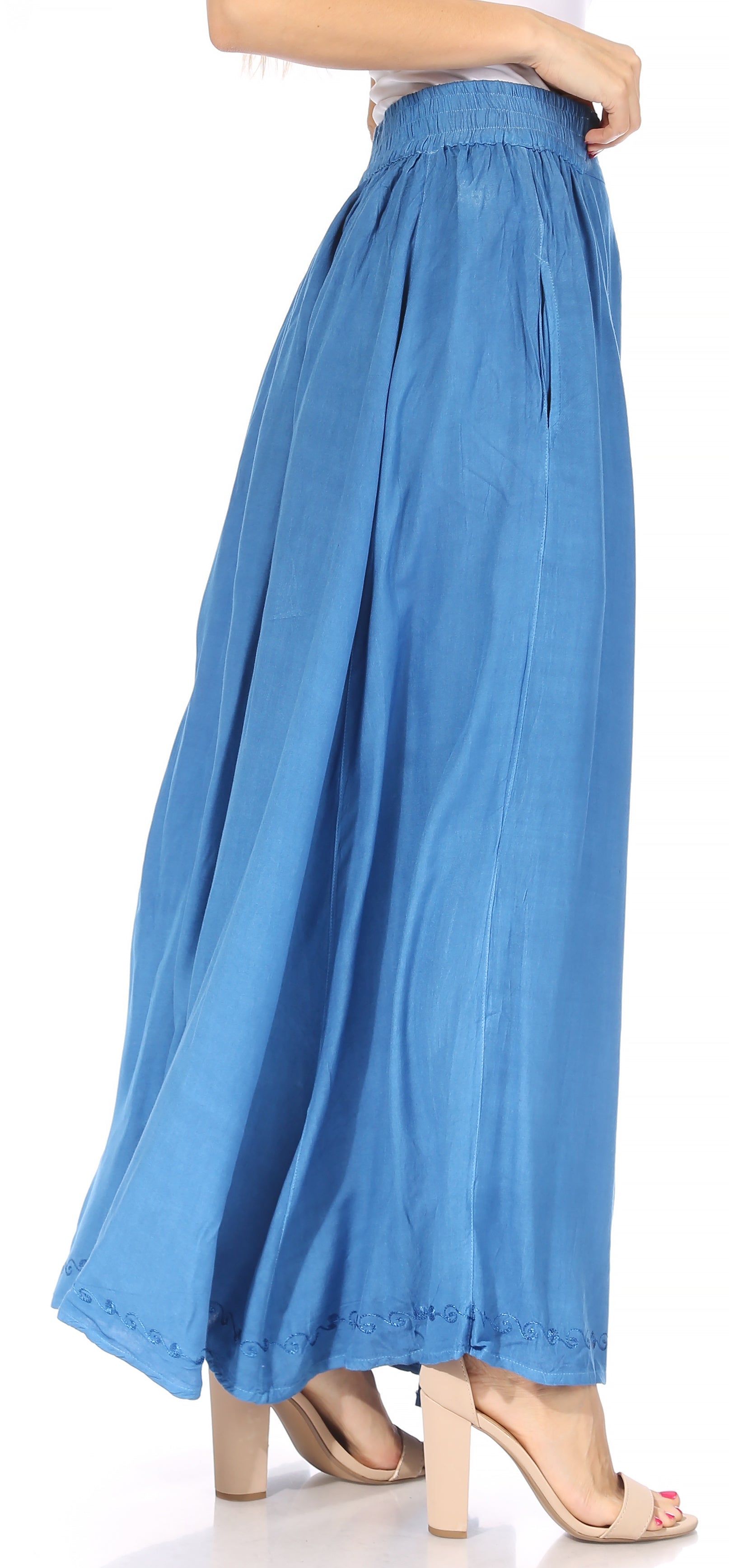 Sakkas - Noemi Long Maxi Boho Skirt Elastic Waist & Pockets