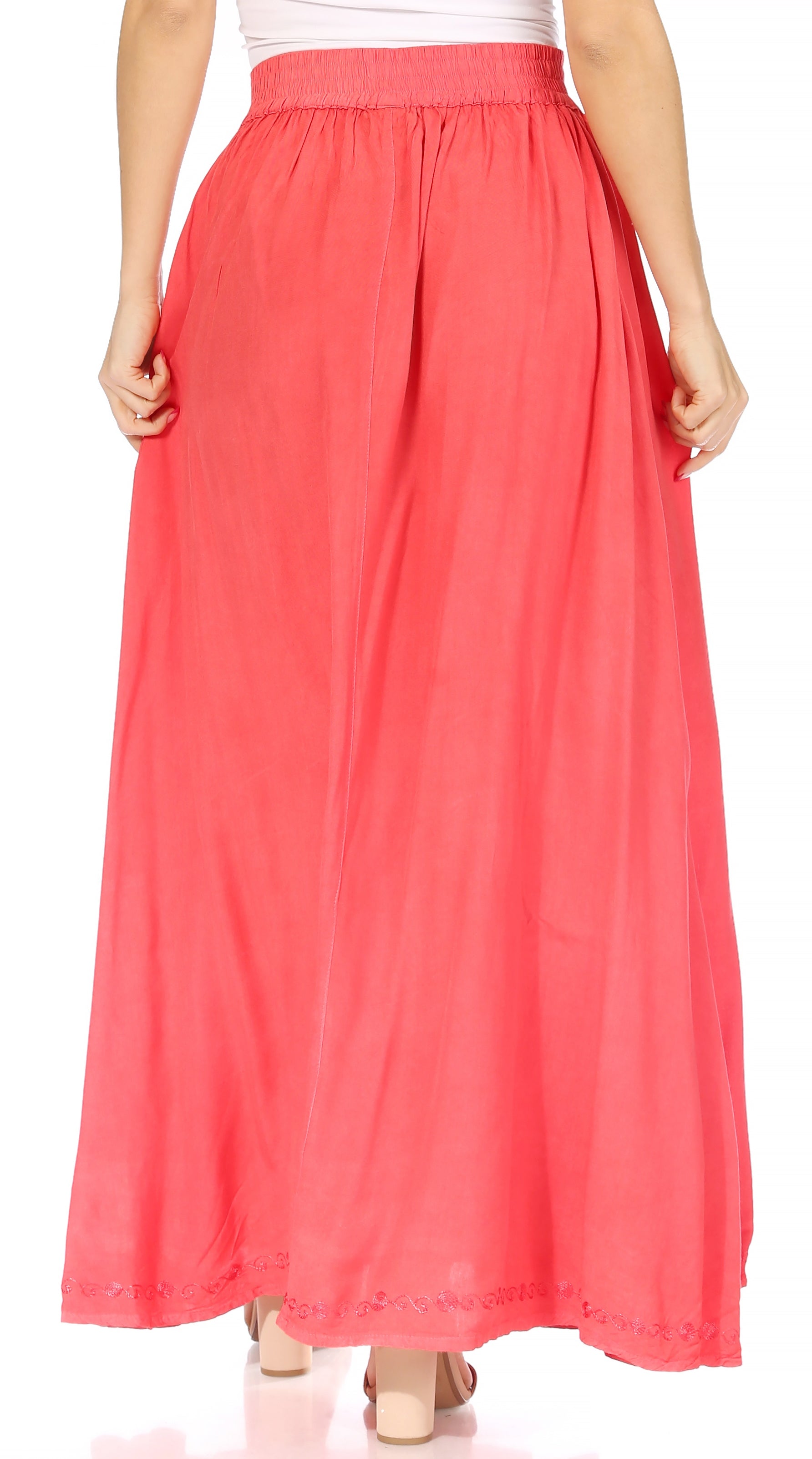 Sakkas - Noemi Long Maxi Boho Skirt Elastic Waist & Pockets
