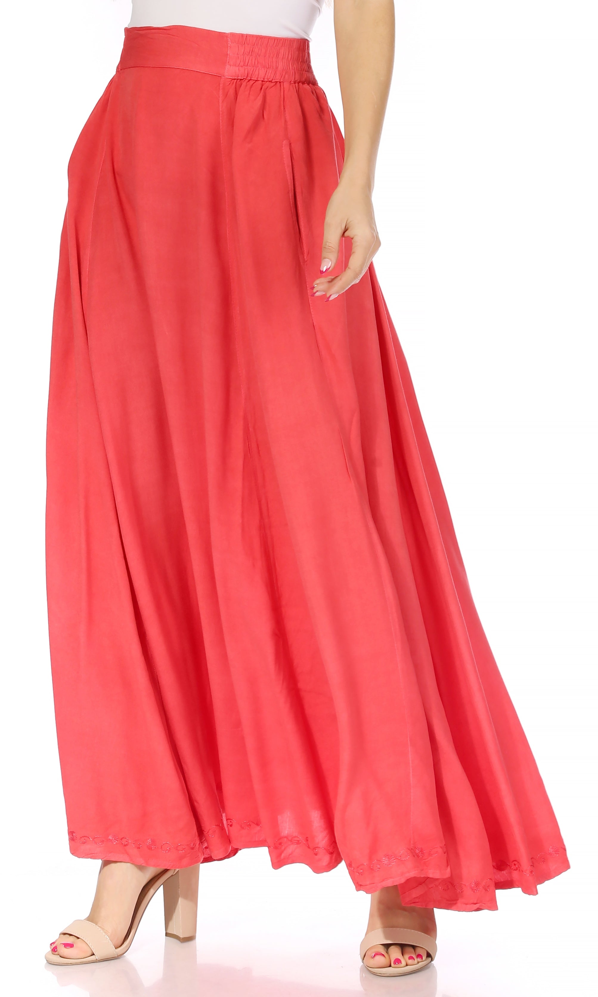 Sakkas - Noemi Long Maxi Boho Skirt Elastic Waist & Pockets