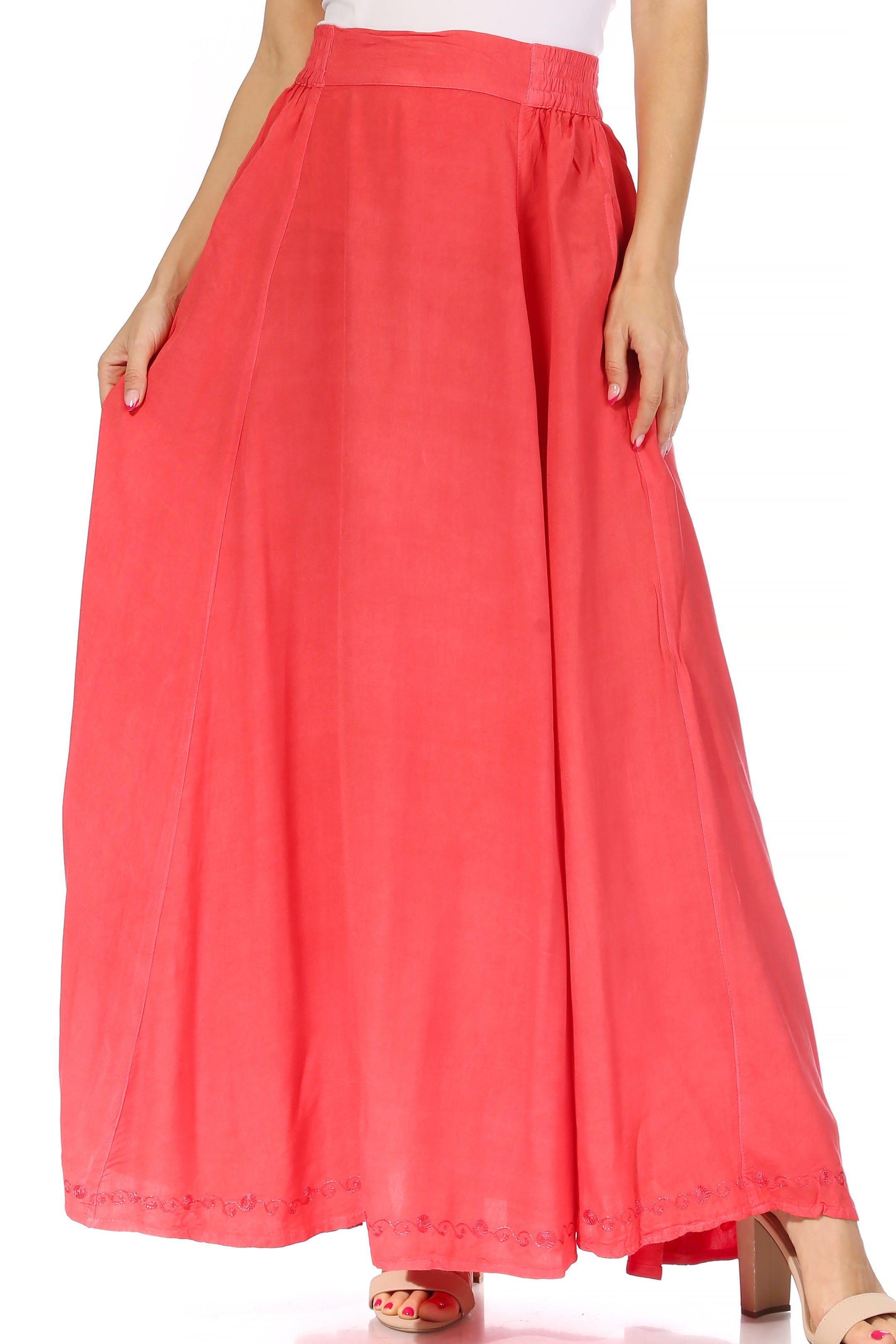 Sakkas - Noemi Long Maxi Boho Skirt Elastic Waist & Pockets
