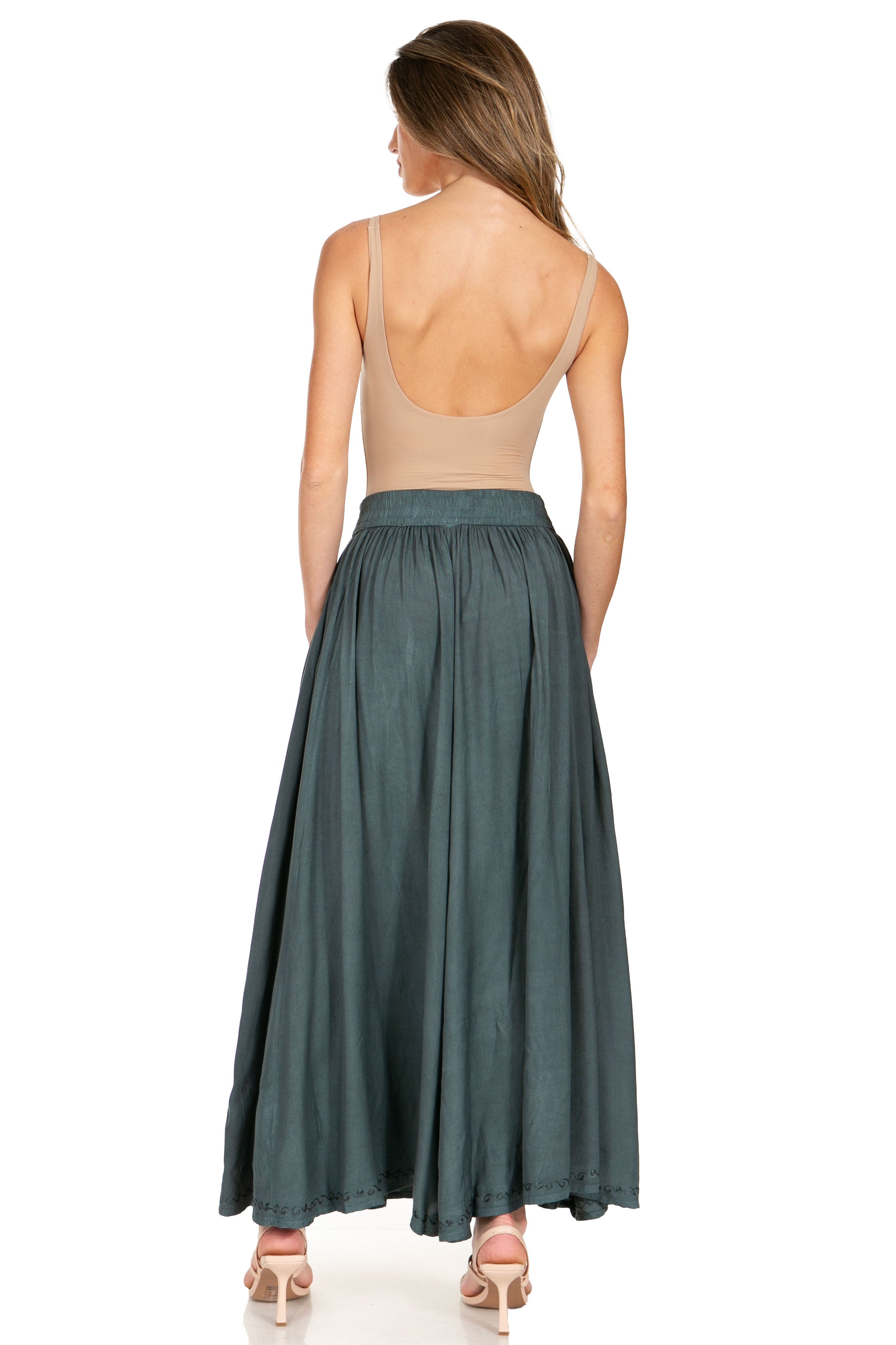 Sakkas - Noemi Long Maxi Boho Skirt Elastic Waist & Pockets