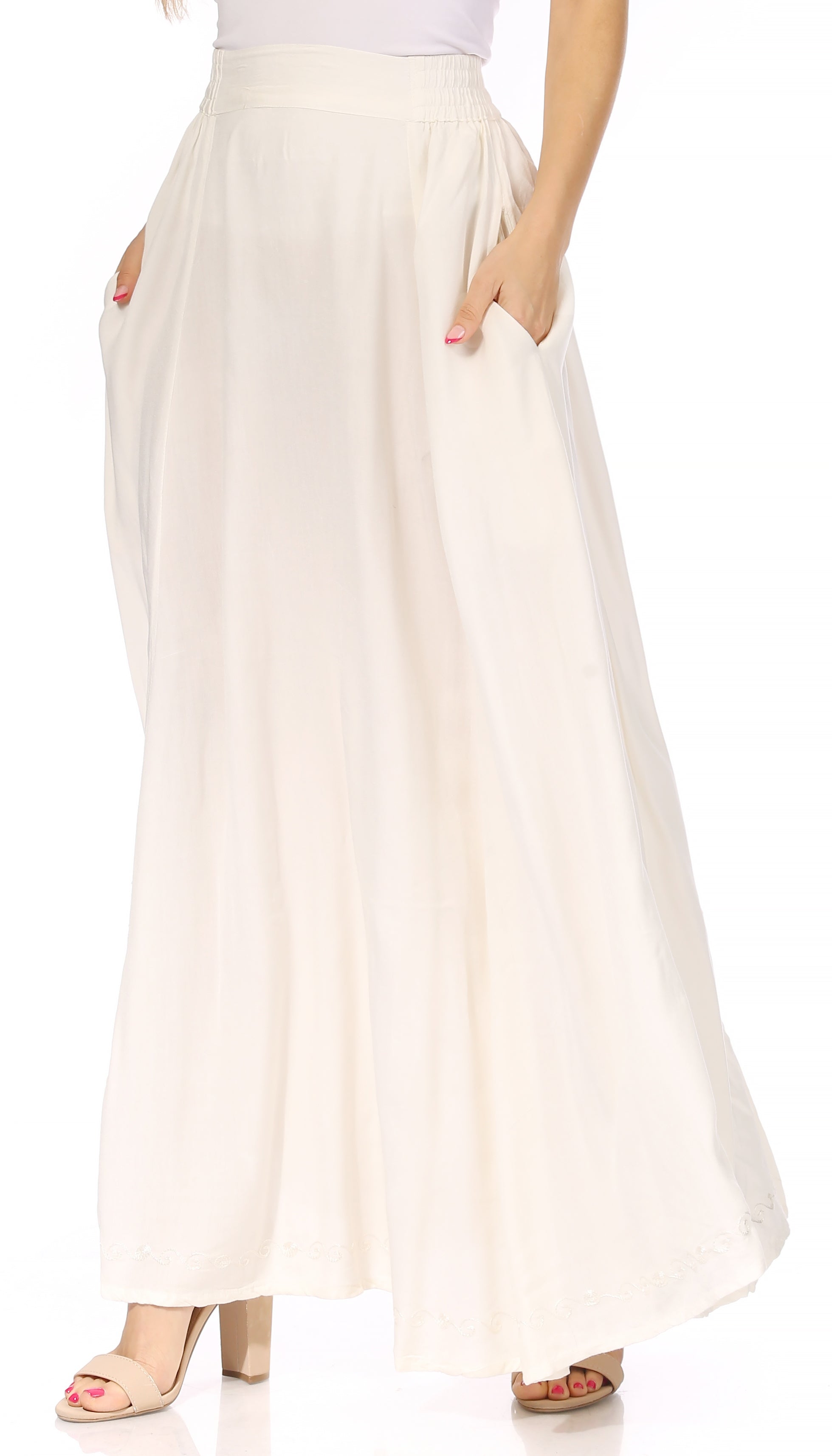 Sakkas - Noemi Long Maxi Boho Skirt Elastic Waist & Pockets