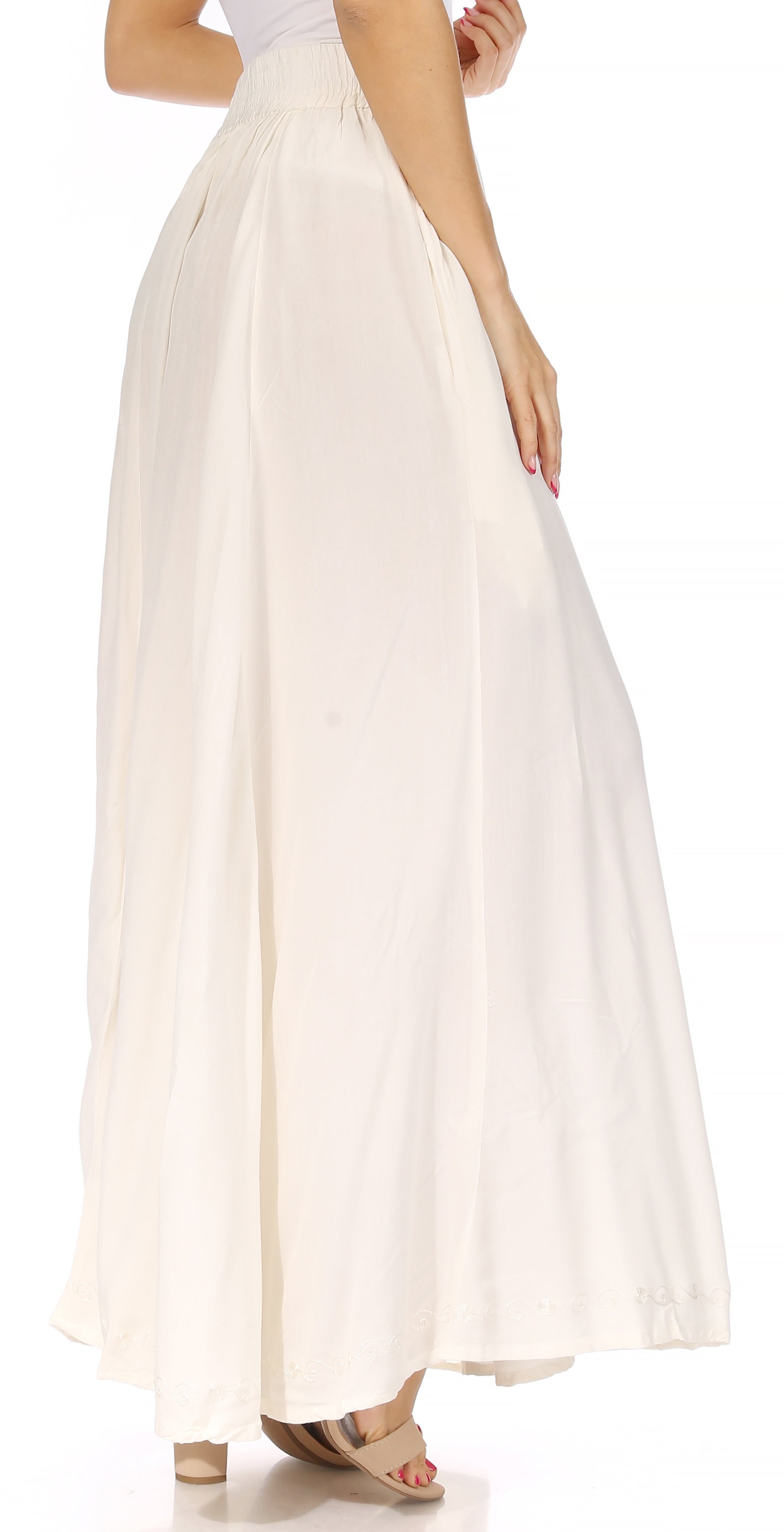 Sakkas - Noemi Long Maxi Boho Skirt Elastic Waist & Pockets