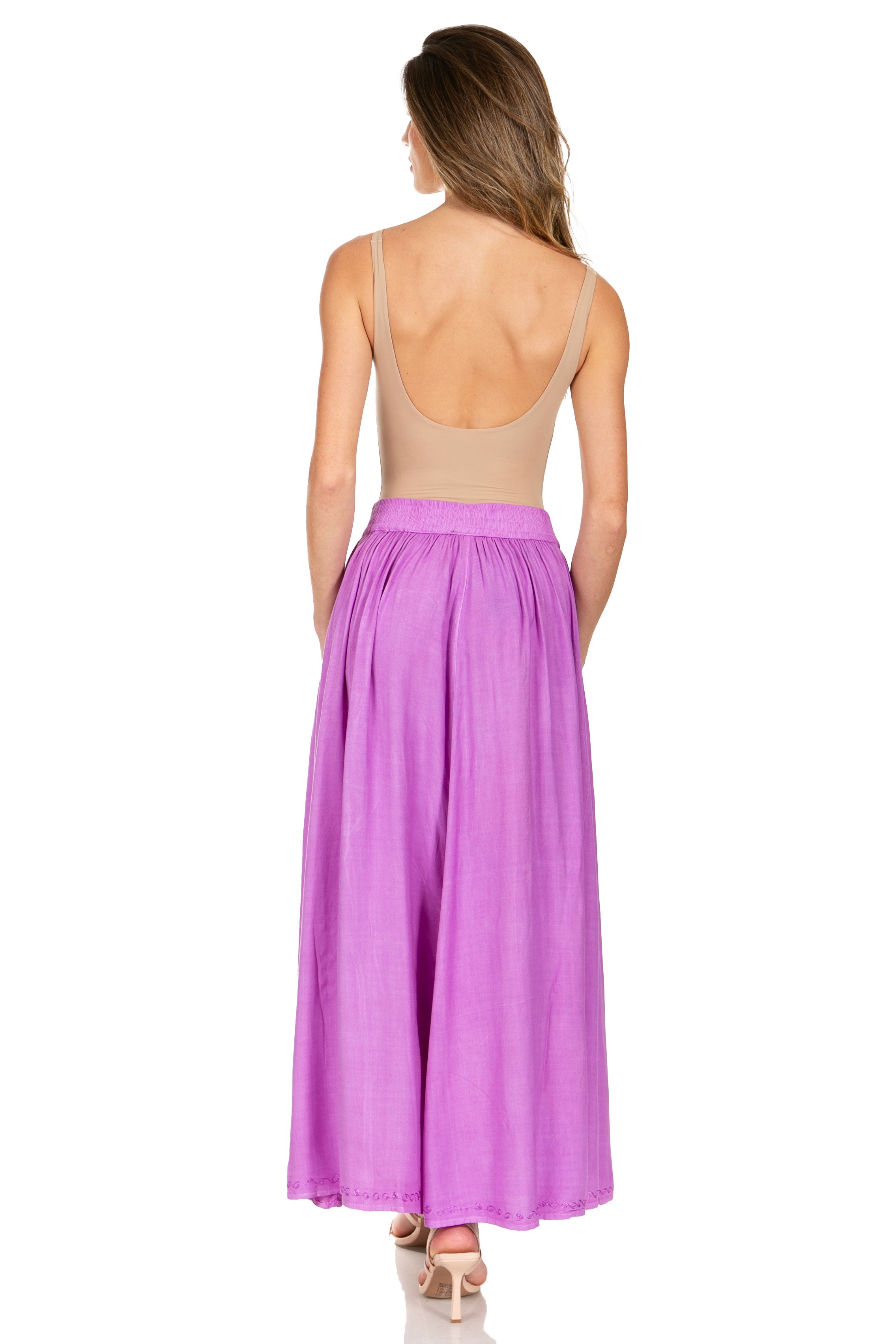 Sakkas - Noemi Long Maxi Boho Skirt Elastic Waist & Pockets