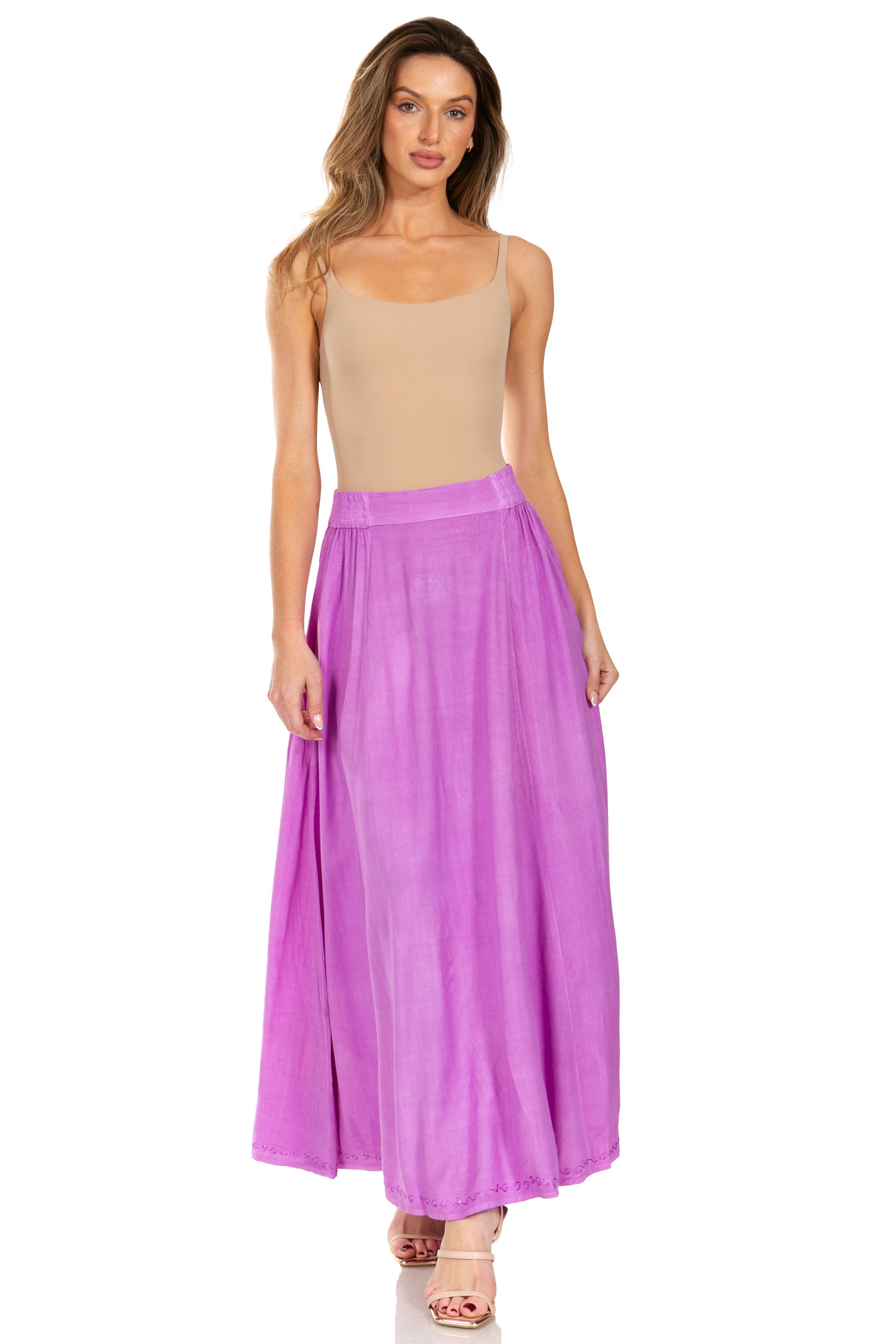 Sakkas - Noemi Long Maxi Boho Skirt Elastic Waist & Pockets
