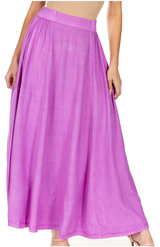 Sakkas - Noemi Long Maxi Boho Skirt Elastic Waist & Pockets