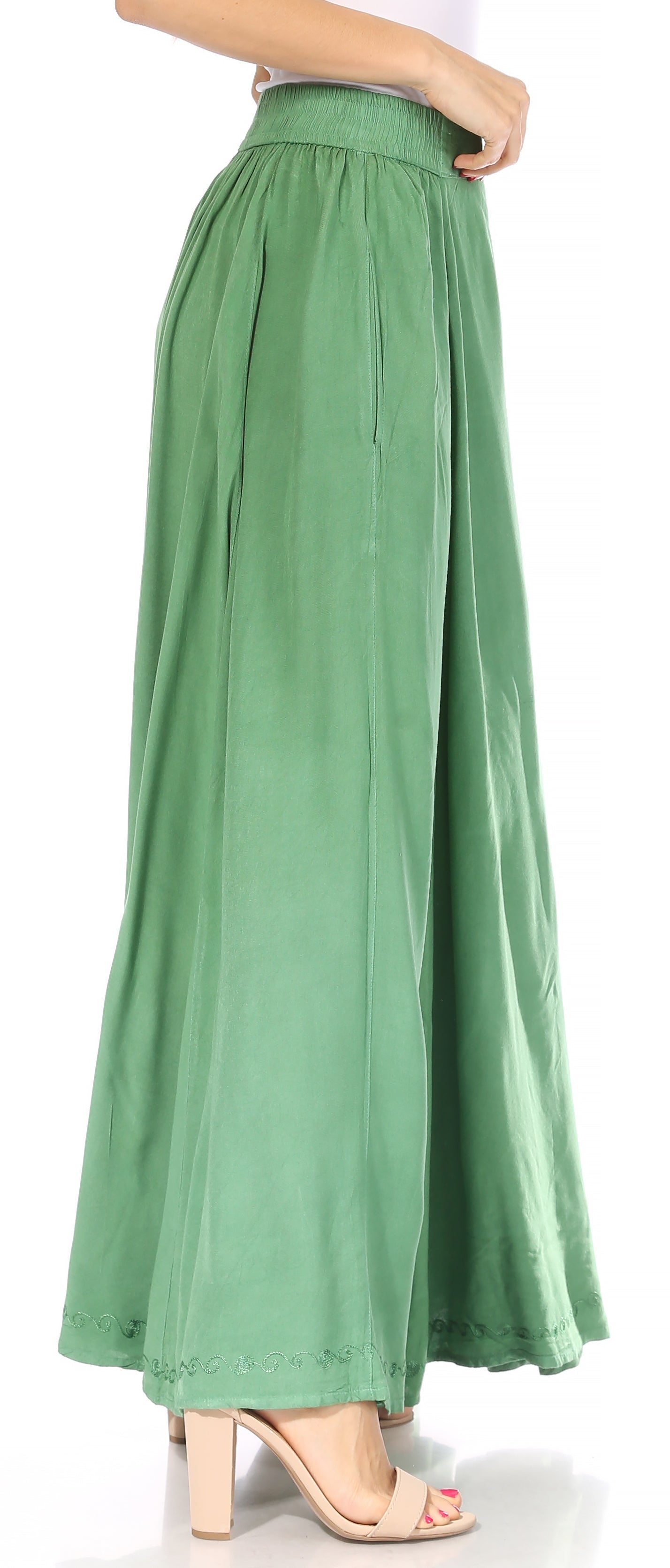 Sakkas - Noemi Long Maxi Boho Skirt Elastic Waist & Pockets