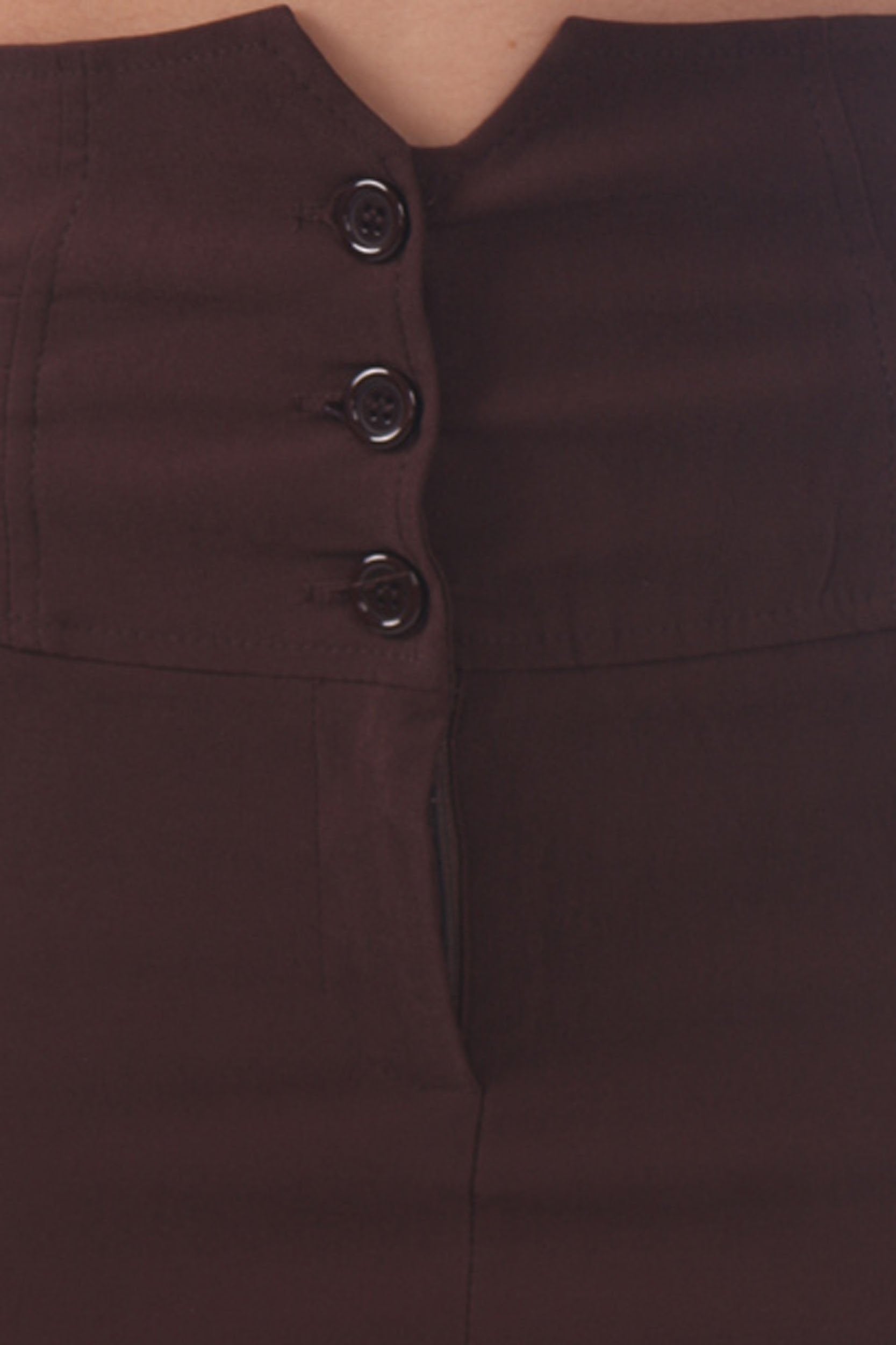 Close-up of a brown garment with buttons